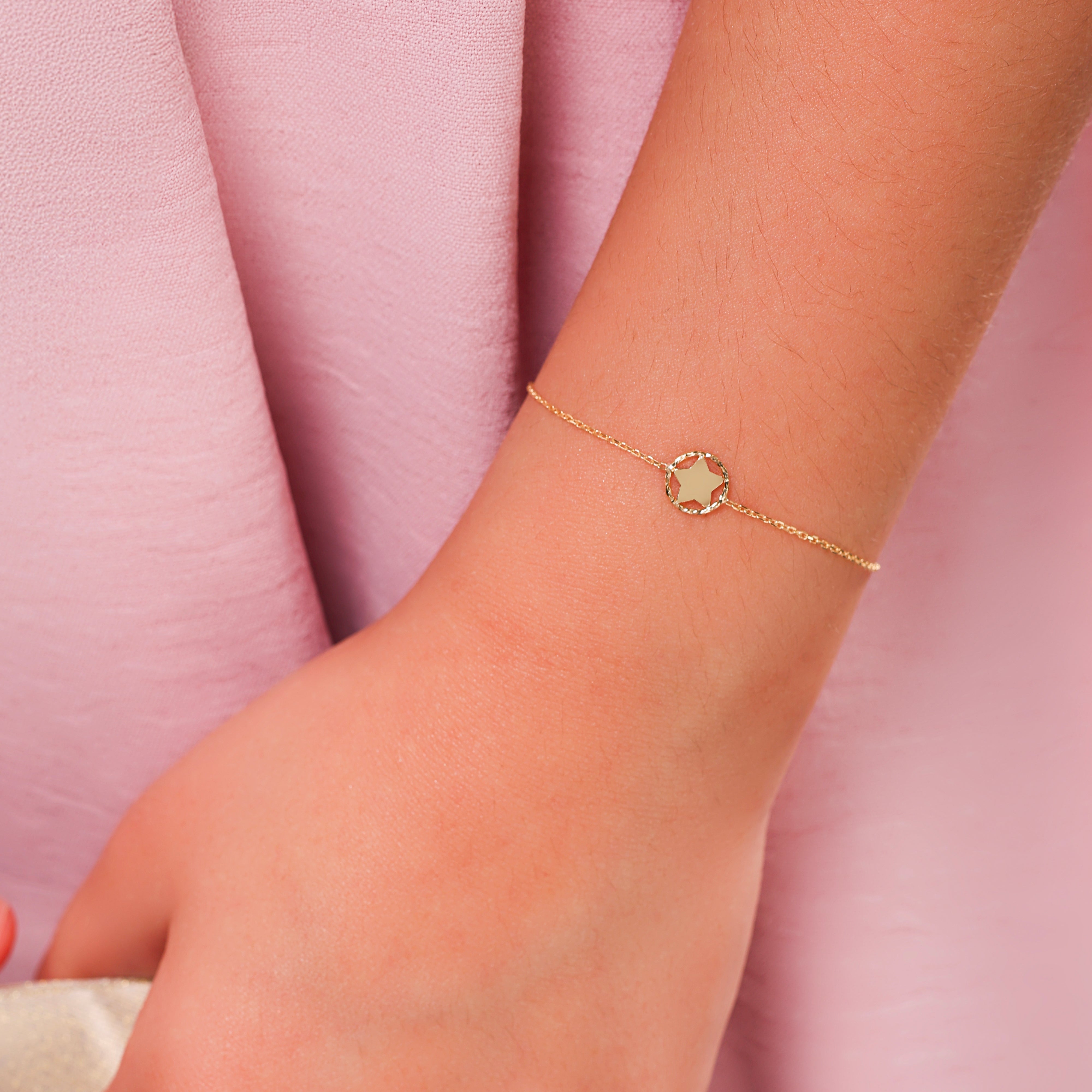 Bracciale Baby con stella e filo diamantato