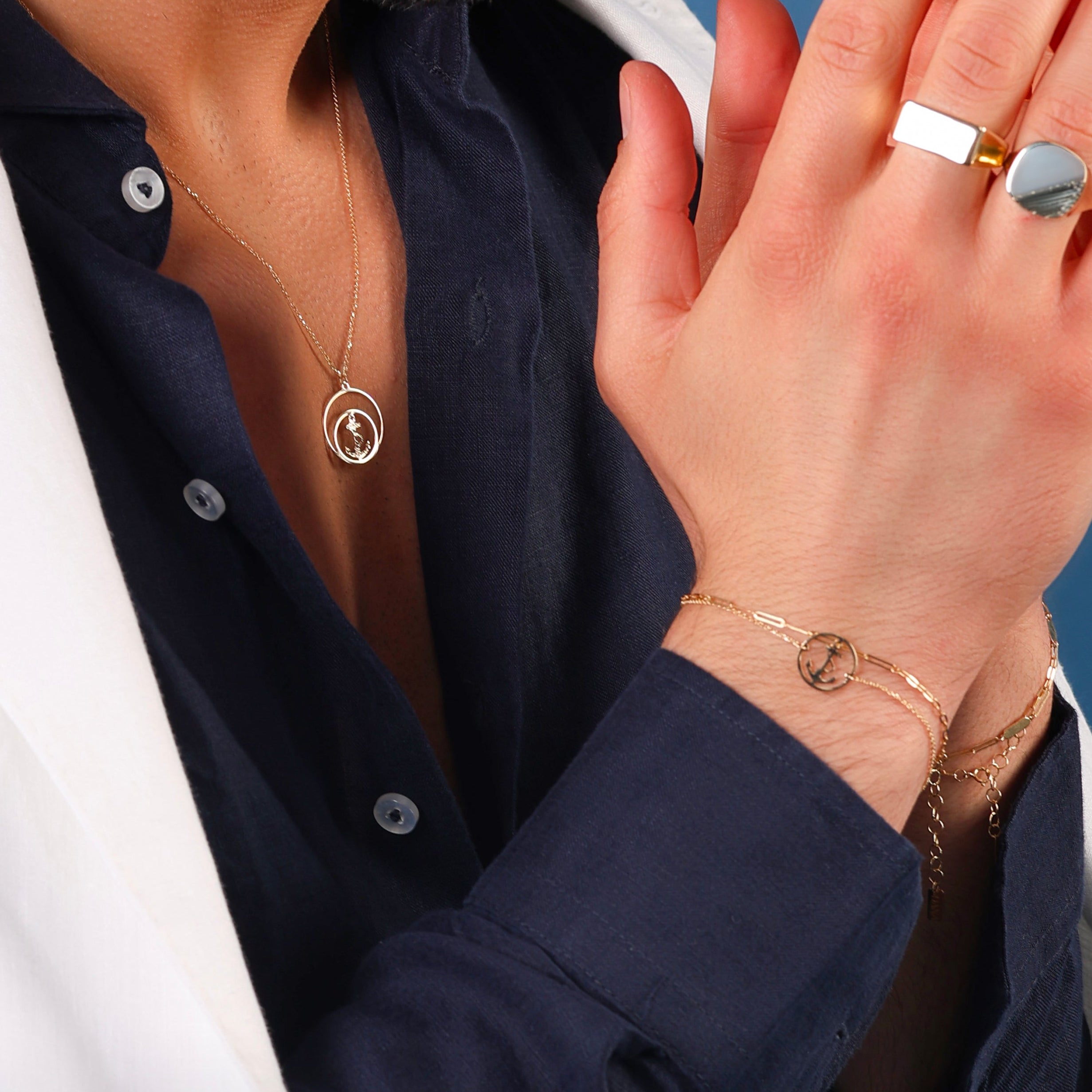 Bracciale da Uomo Collezione Zephyr con Ancora