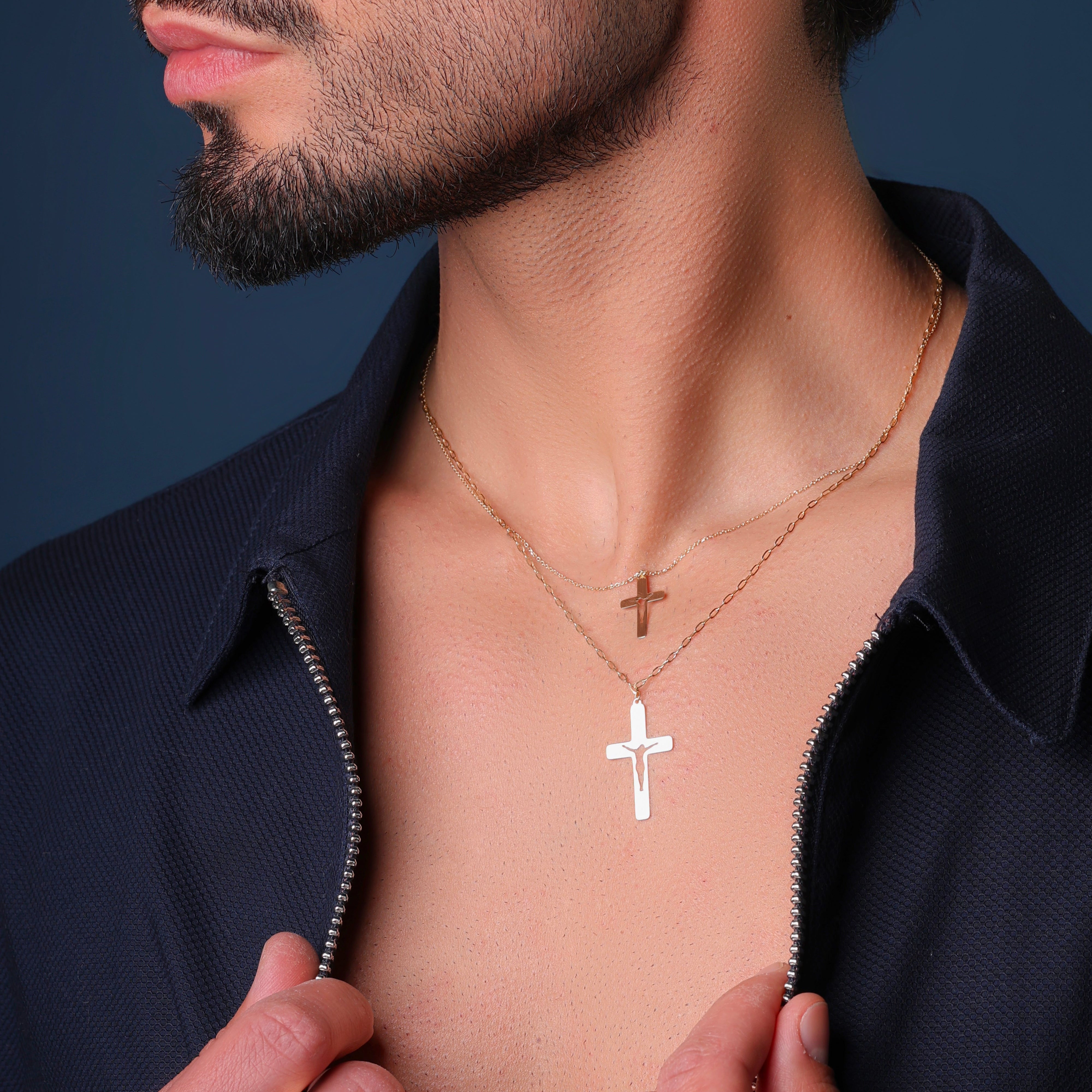 Collana da Uomo con Croce Collezione Corpus Lux