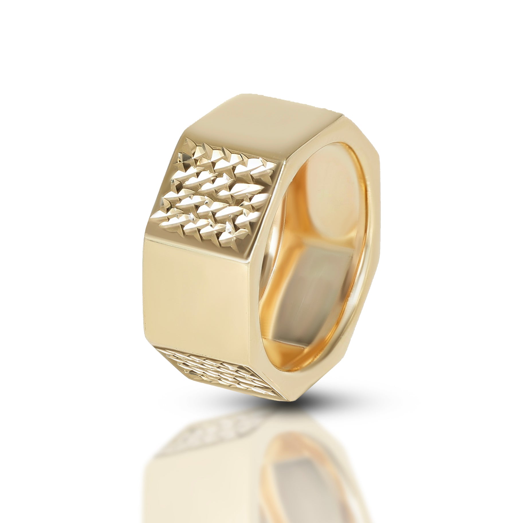 Anello da Donna a fascia ottagonale diamantata