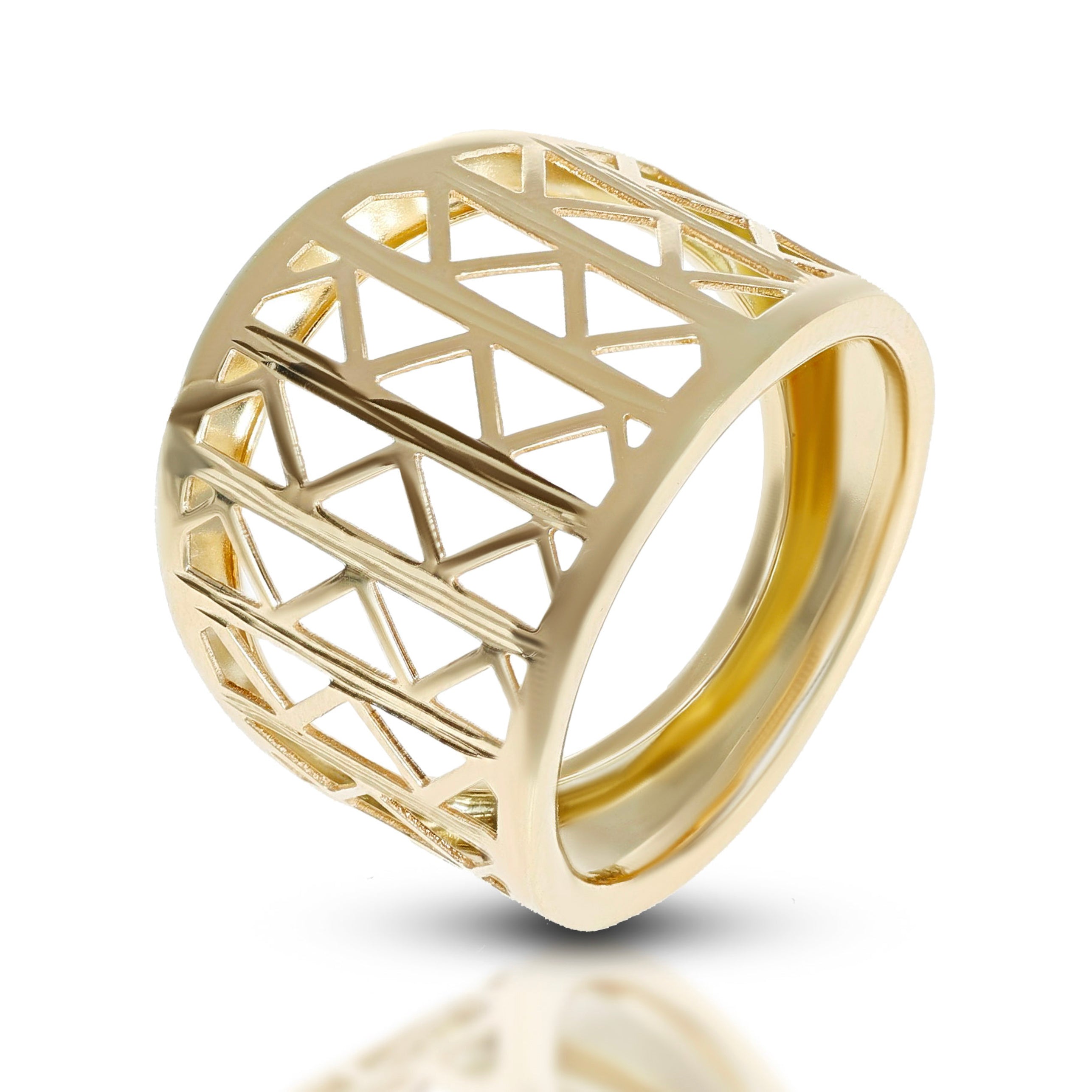 Anello da Donna a fascia traforata e diamantata