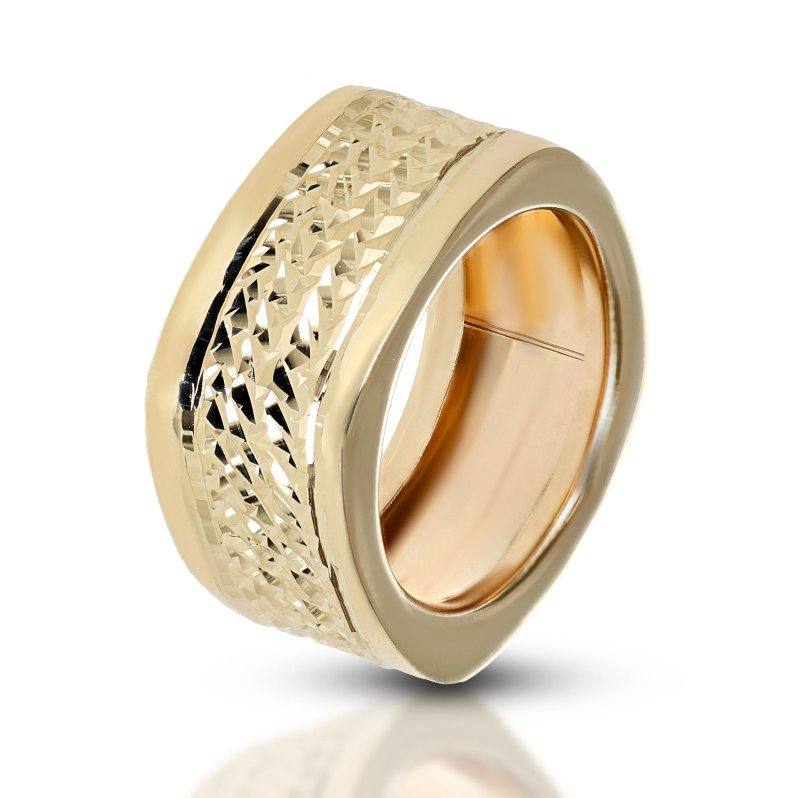 Anello da Donna a fascia quadrata diamantata