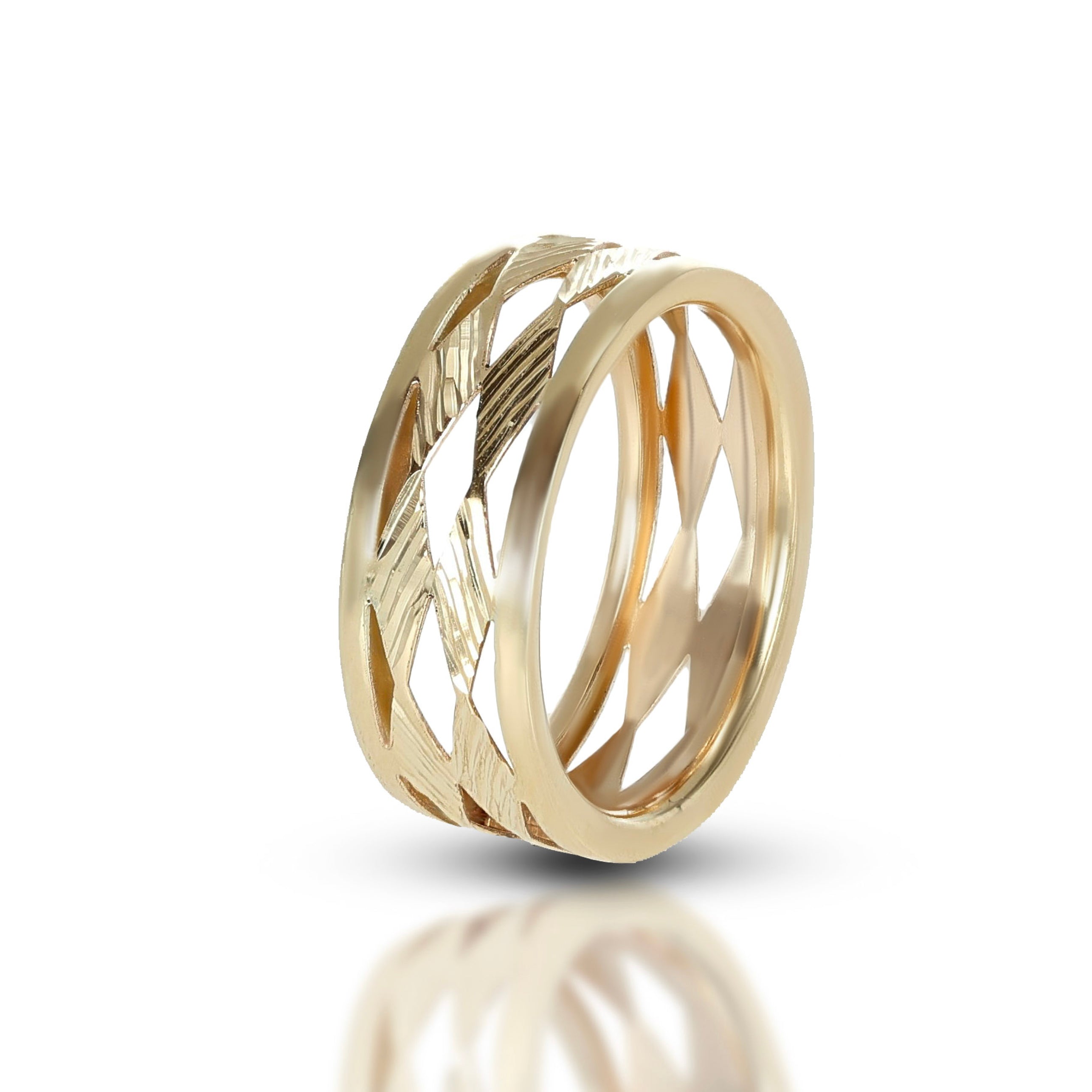 Anello da Donna fascia traforata diamantata
