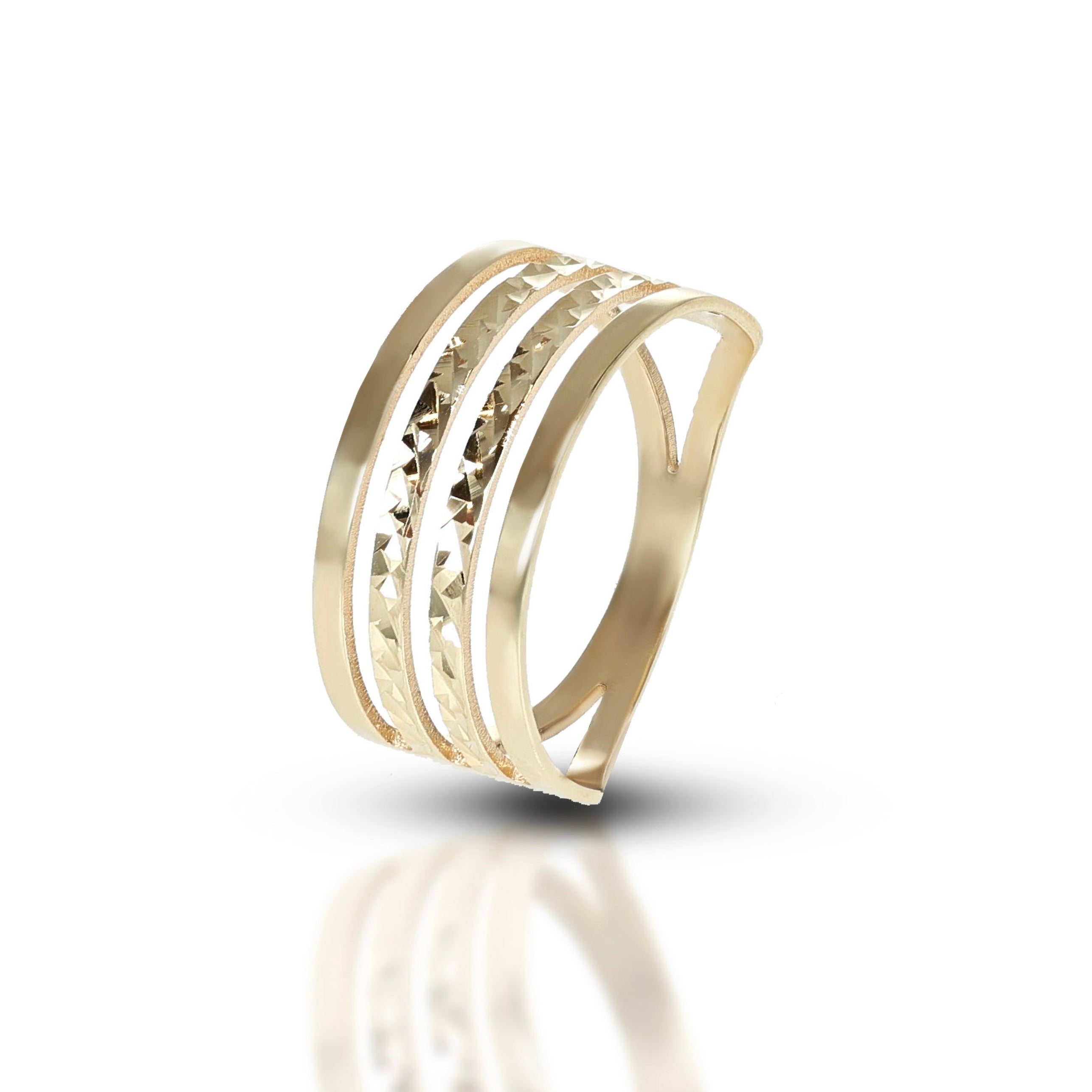 Anello da Donna a fascia , finitura diamantata