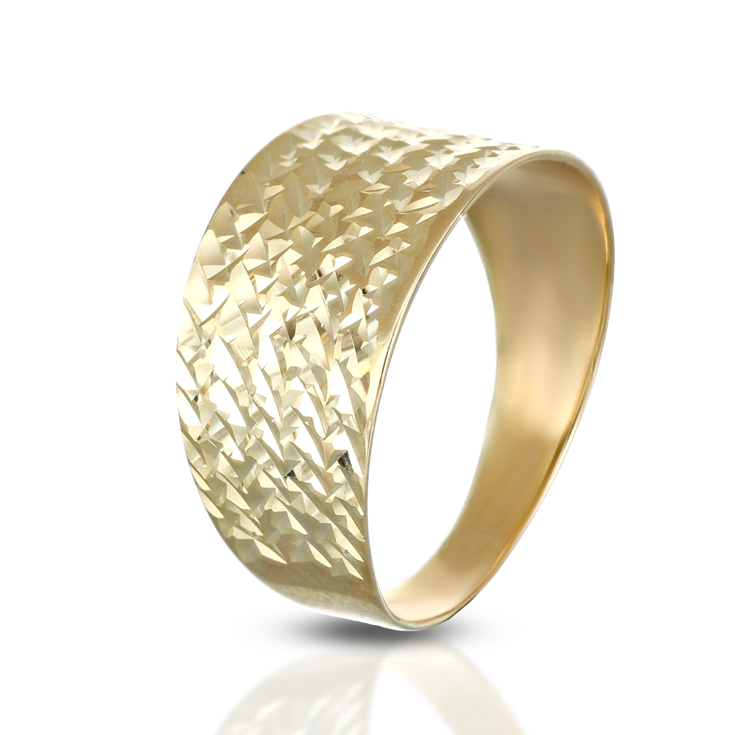 Anello da Donna a fascia, finitura diamantata