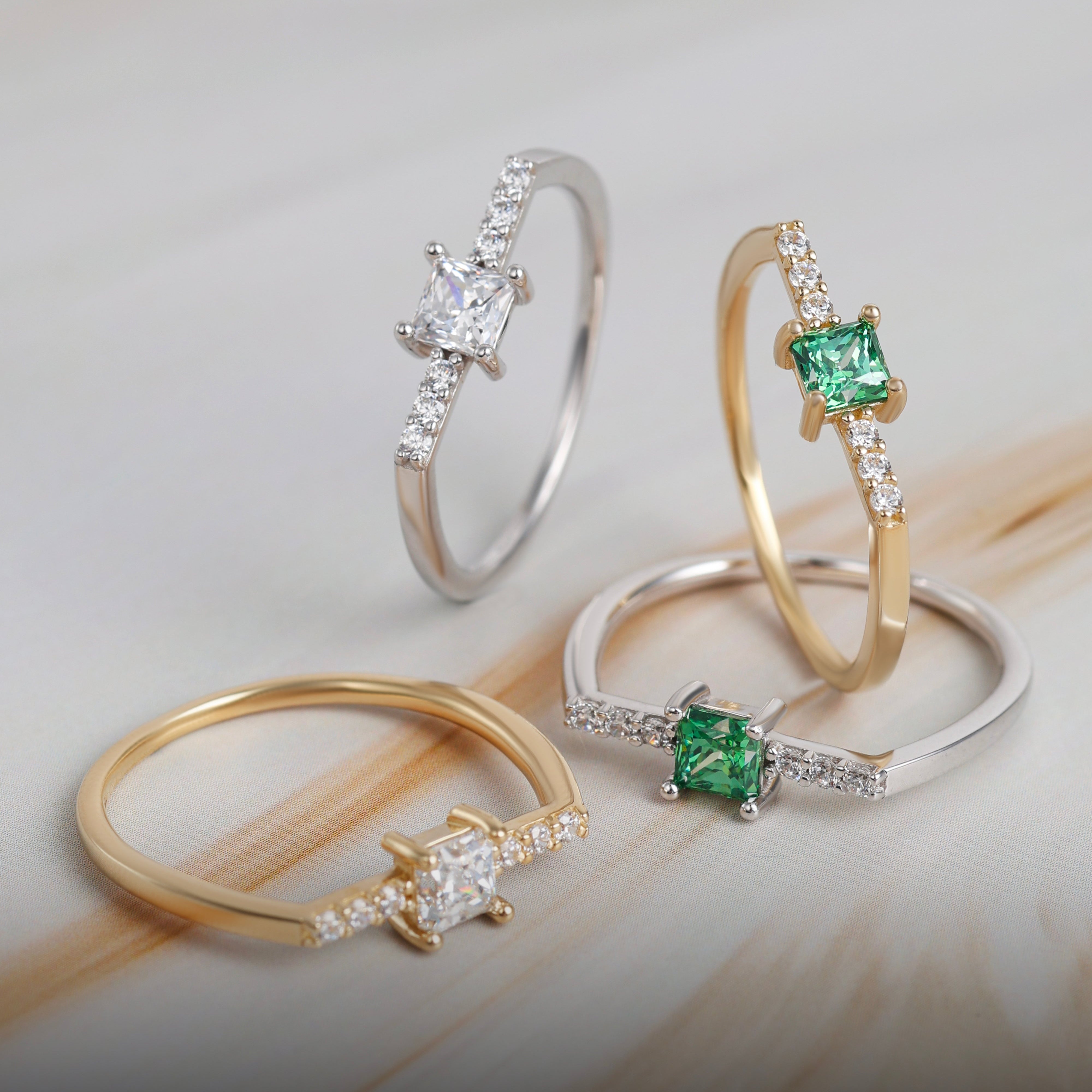 Anello da Donna Sparkling Stick Quadrato
