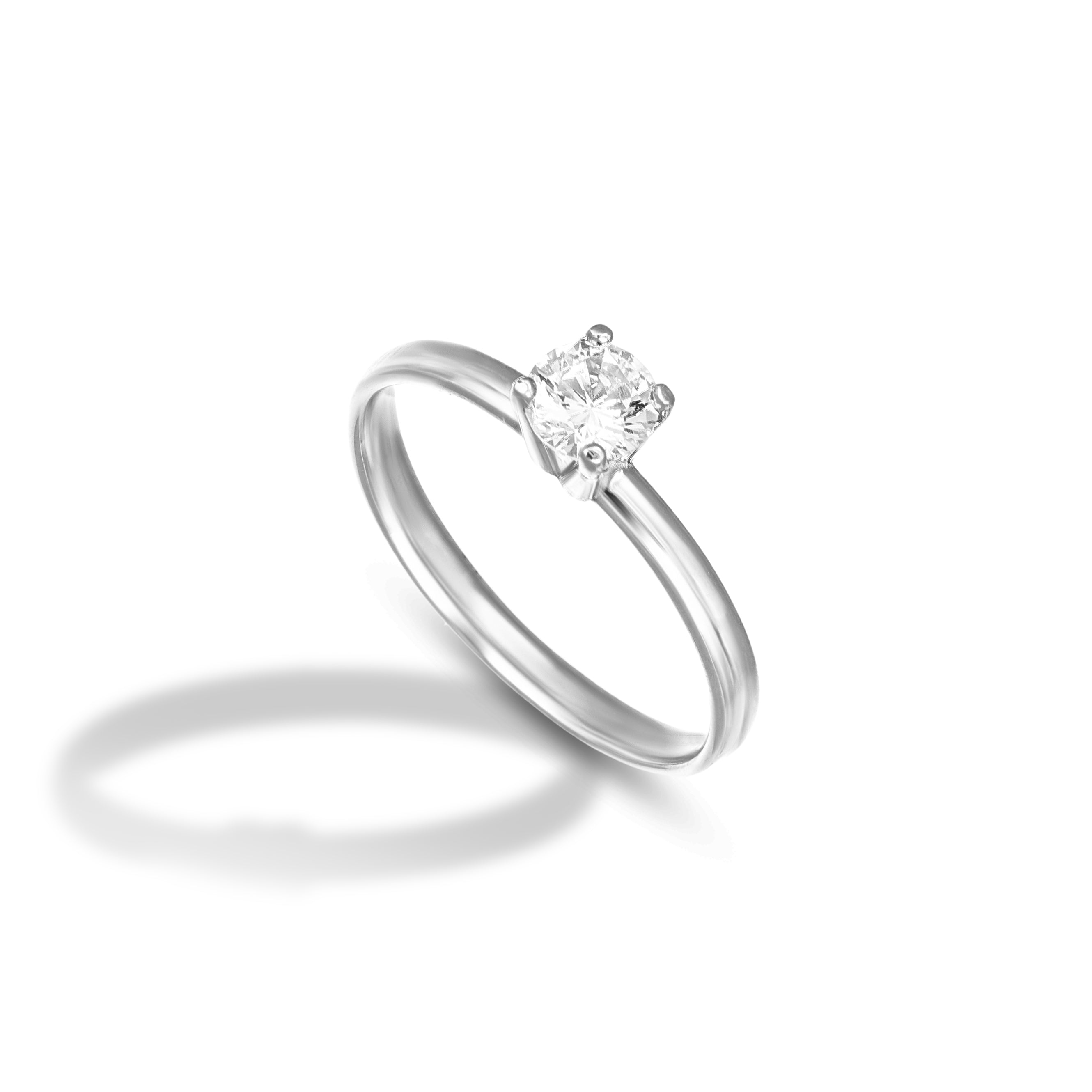 Anello Solitario da Donna modello a 4 griffe con zircone da 5 mm - Endless Love