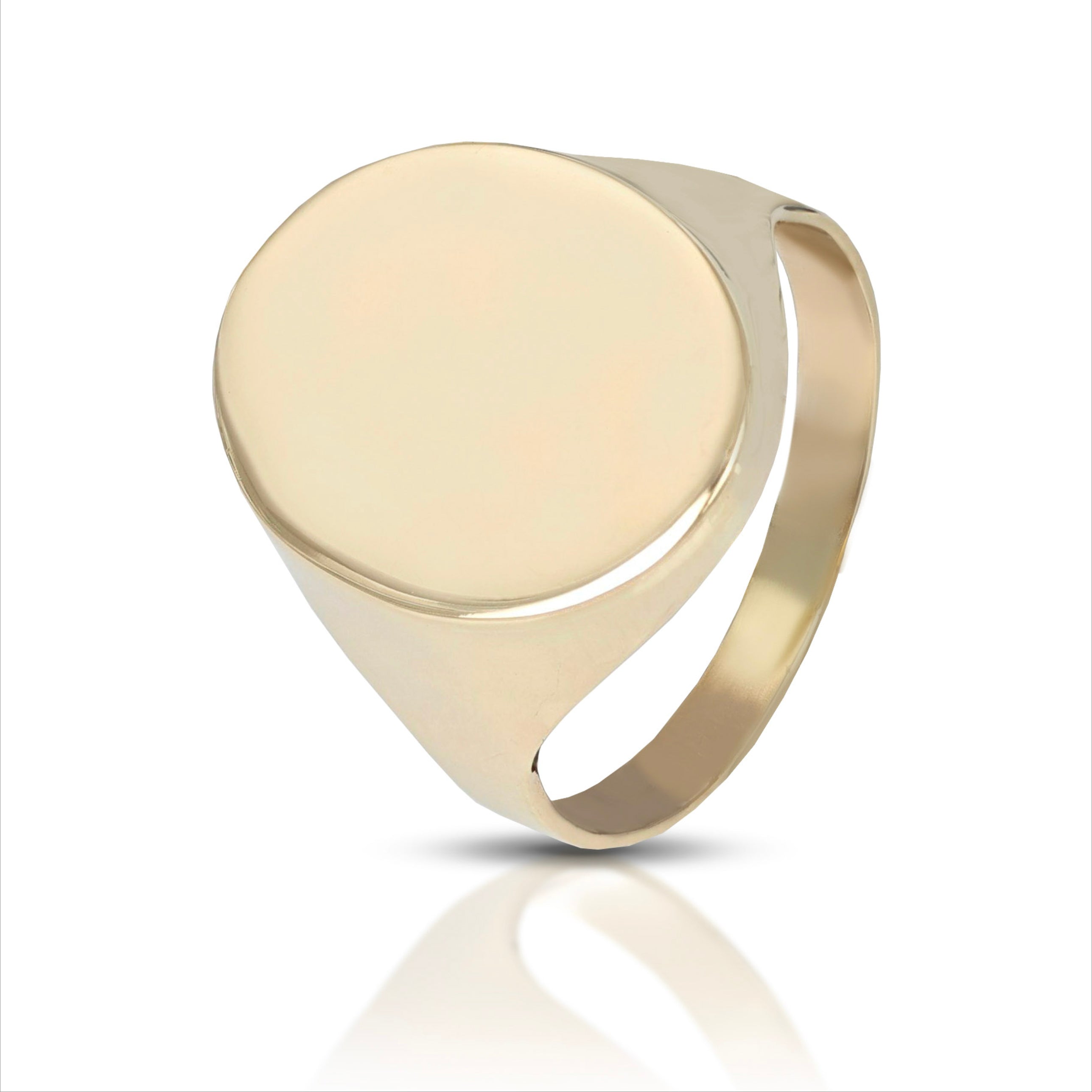Anello da Uomo a scudo di forma ovale con finitura lucida