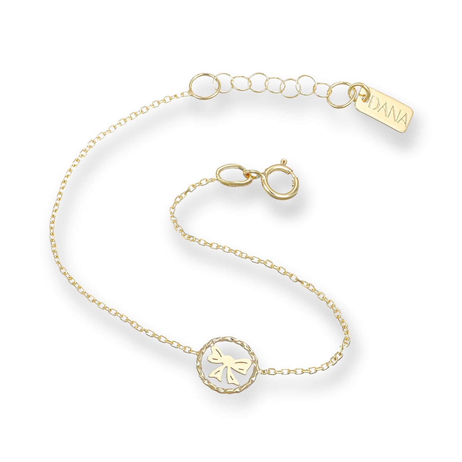 Bracciale Baby con fiocco e filo diamantato
