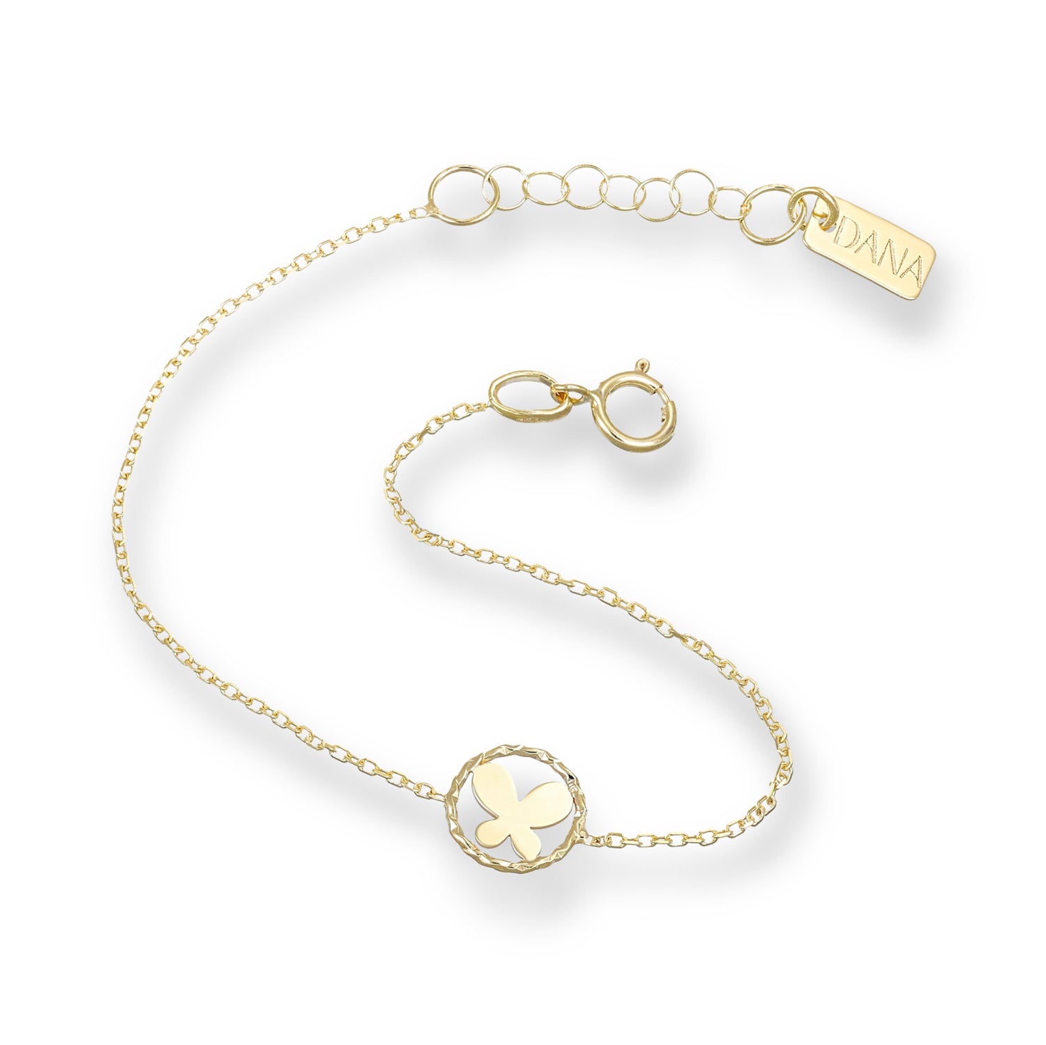 Bracciale Baby con farfalla e filo diamantato
