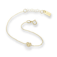 Pulsera para bebé con corazón diamantado