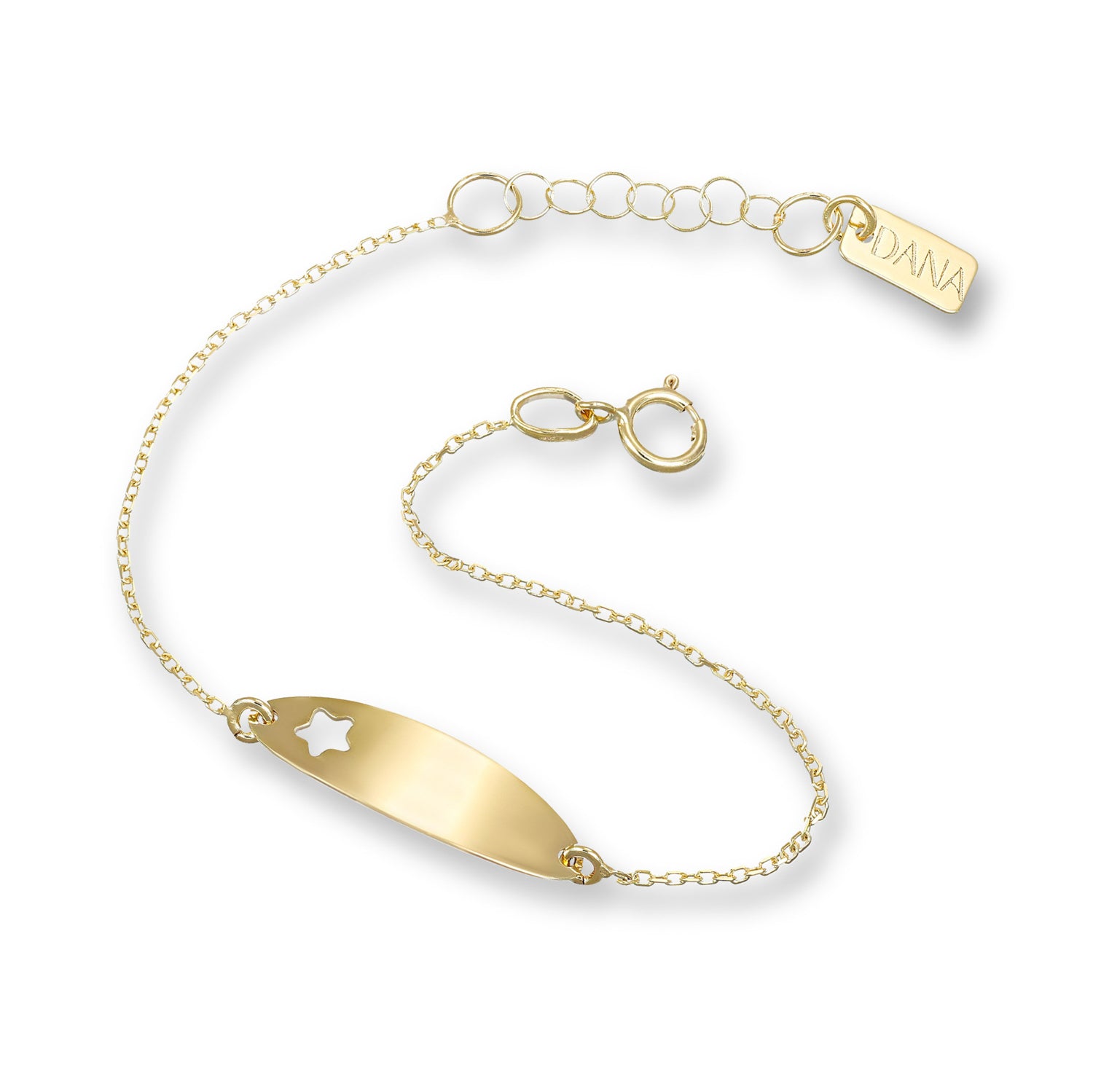 Bracciale Baby con targa ovale e stella traforata