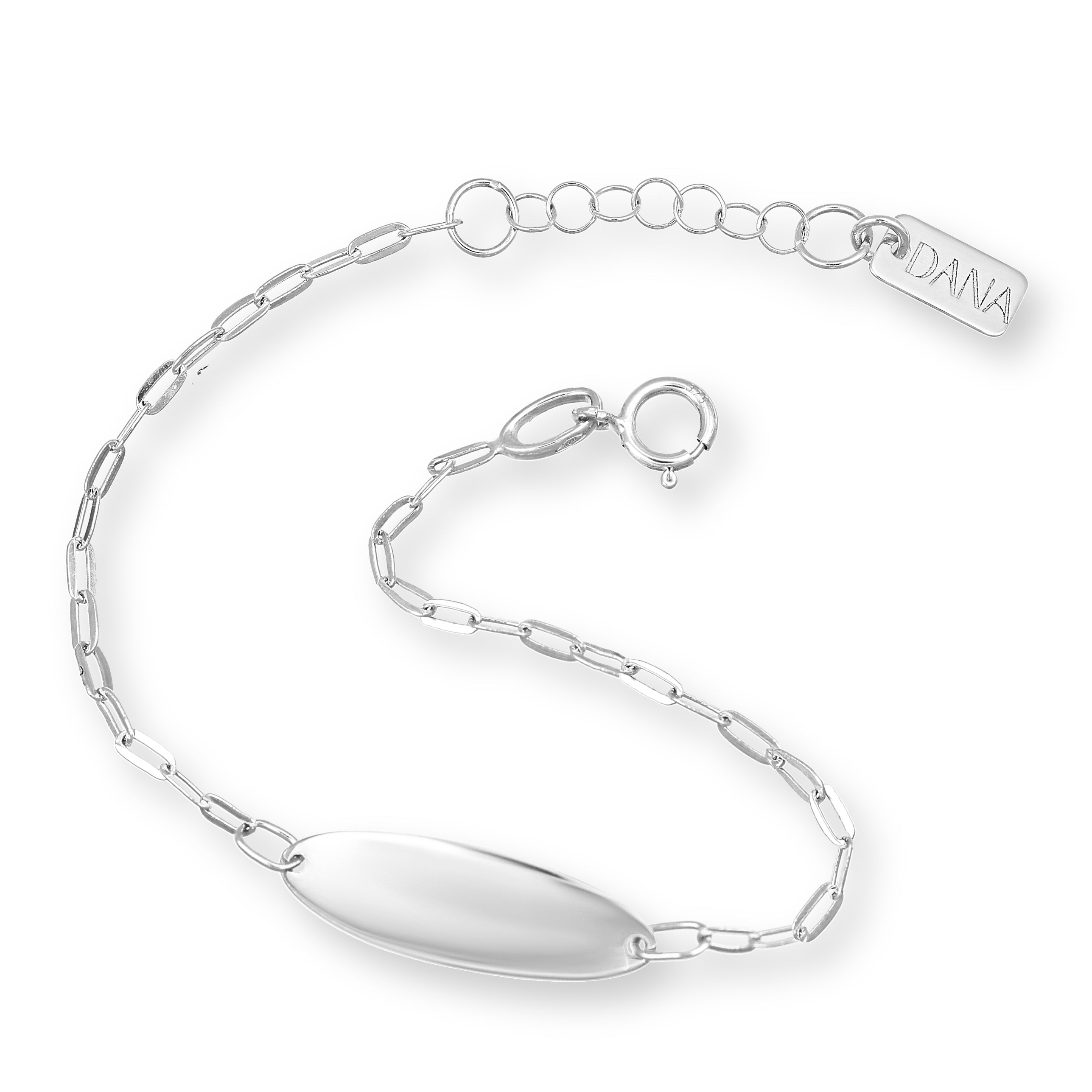 Bracciale Baby con targa ovale e forzatina