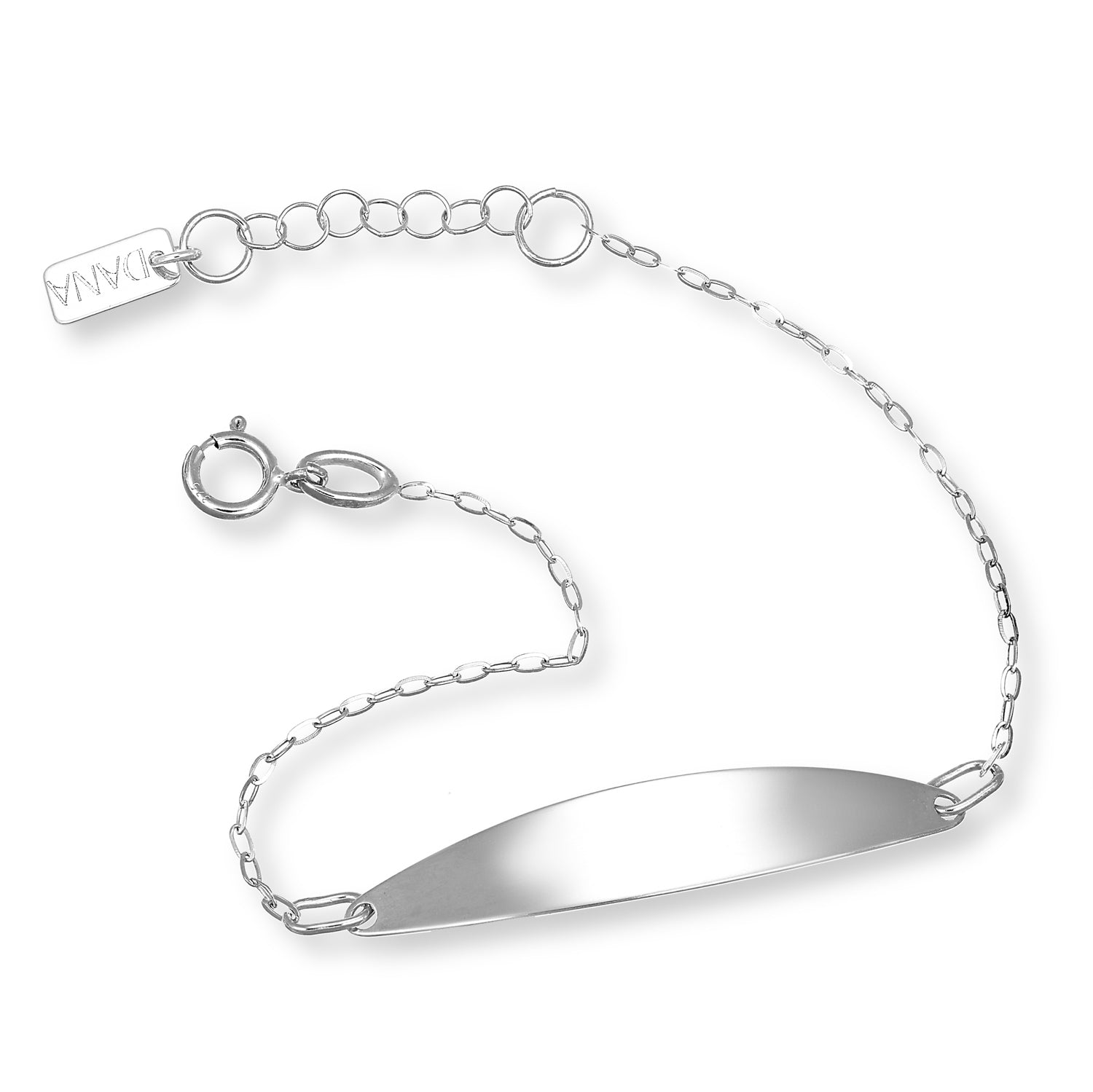 Bracciale Baby con targa Ovale e Rolò diamantata