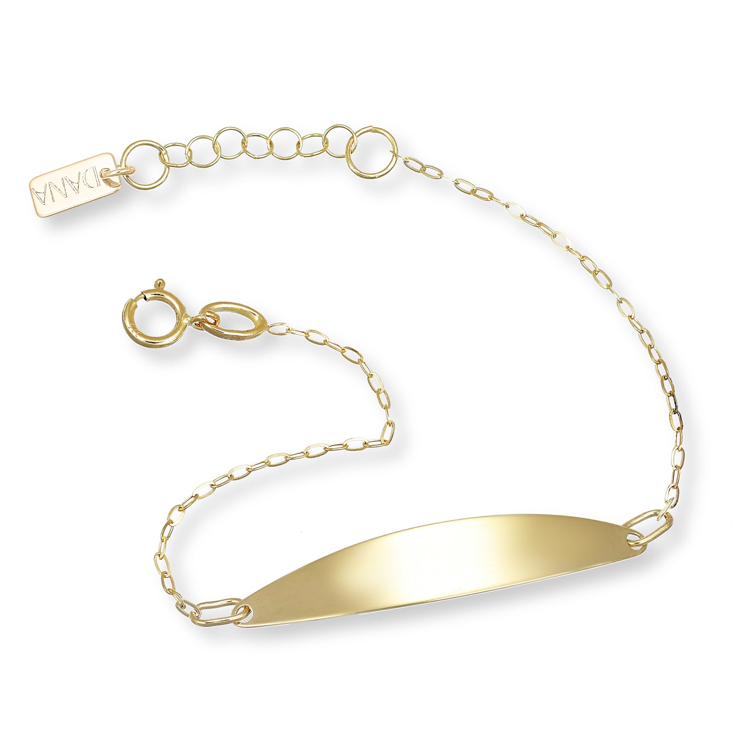 Bracciale Baby con targa Ovale e Rolò diamantata