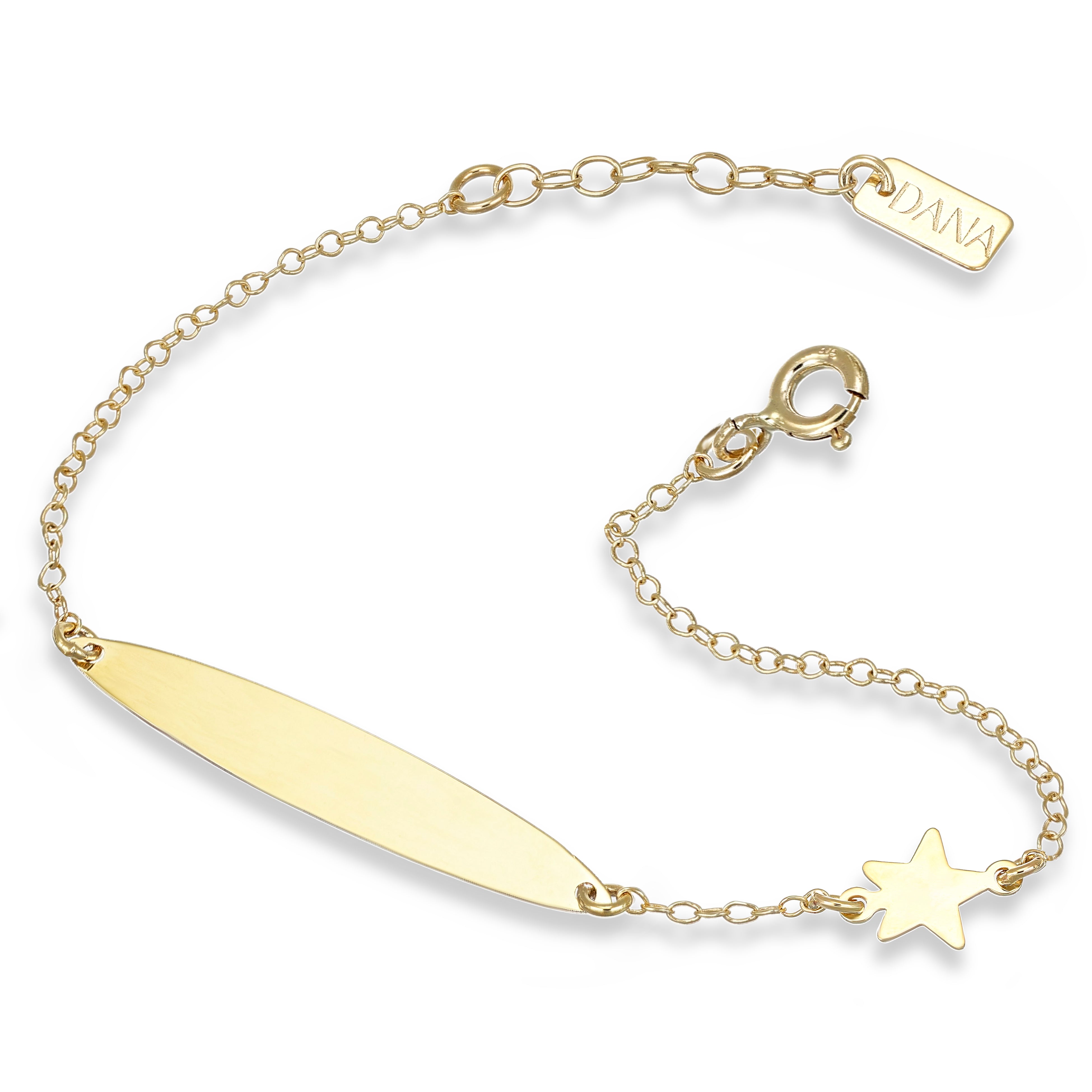 Bracciale Baby - Ellada Collection - con targa ovale e stella a lastra