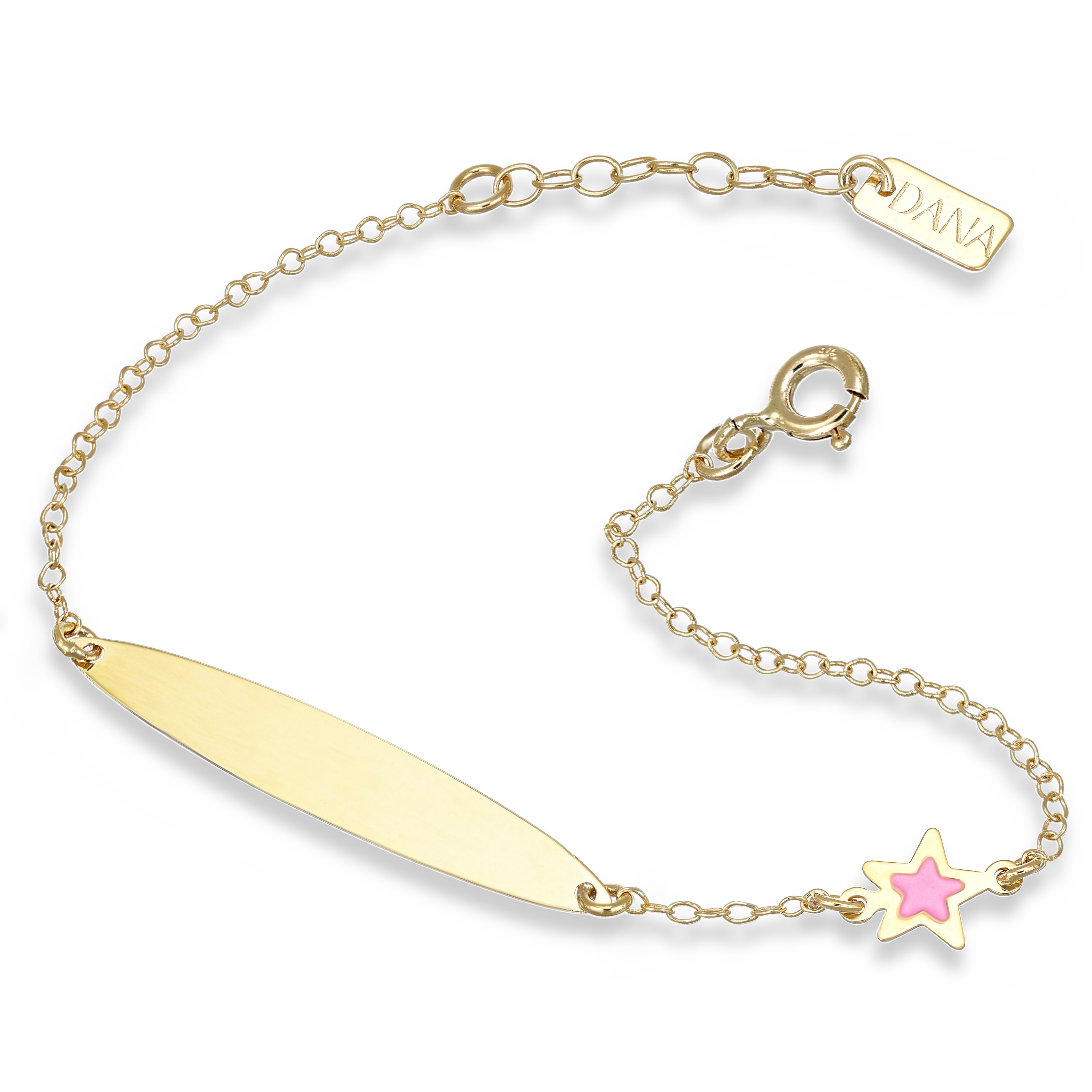 Bracciale Baby - Ellada Collection - con targa ovale e stella a lastra