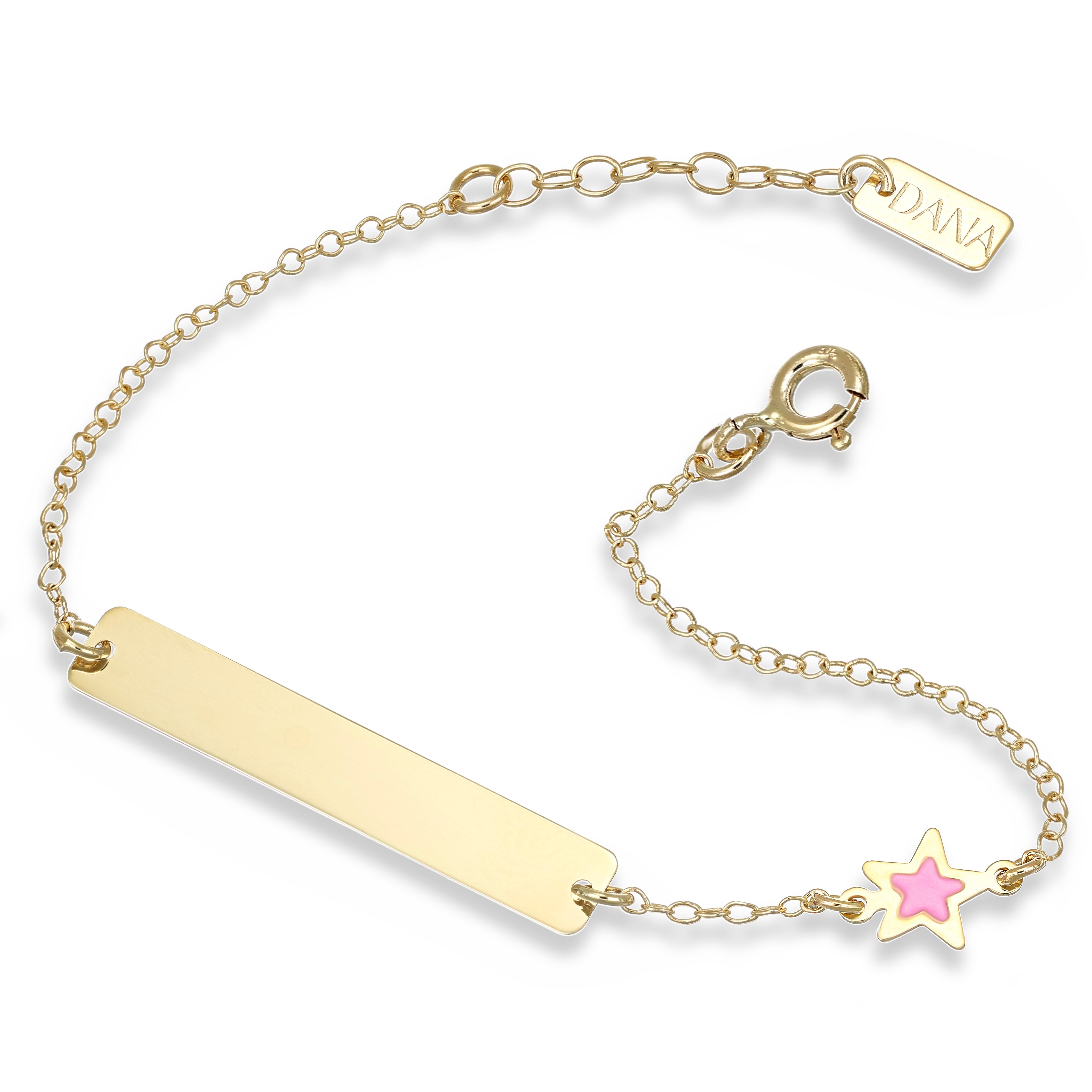 Bracciale Baby - Ellada Collection - con targa rettangolare e stella a lastra