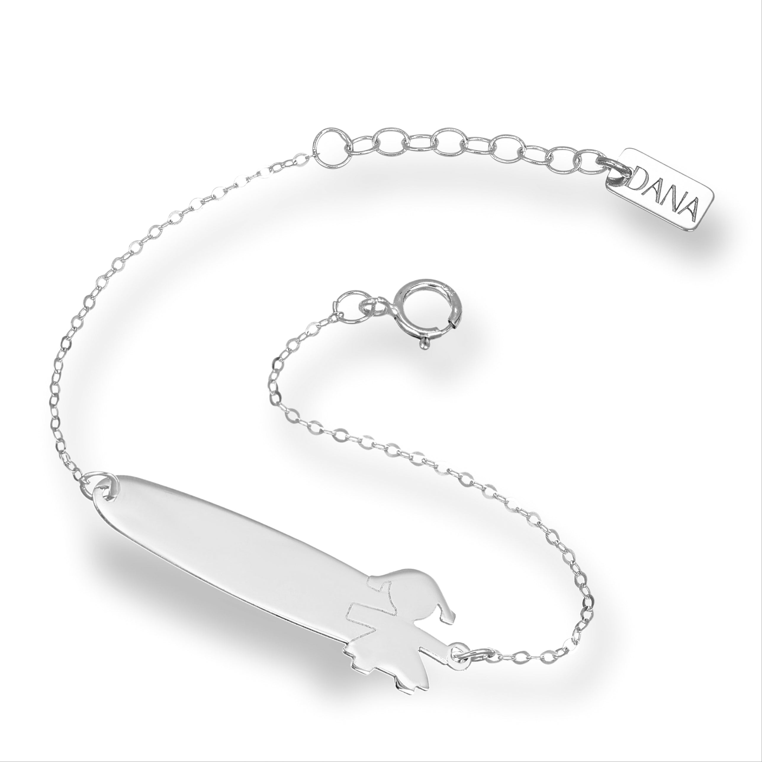 Bracelet bébé avec plaque et silhouette de bébé