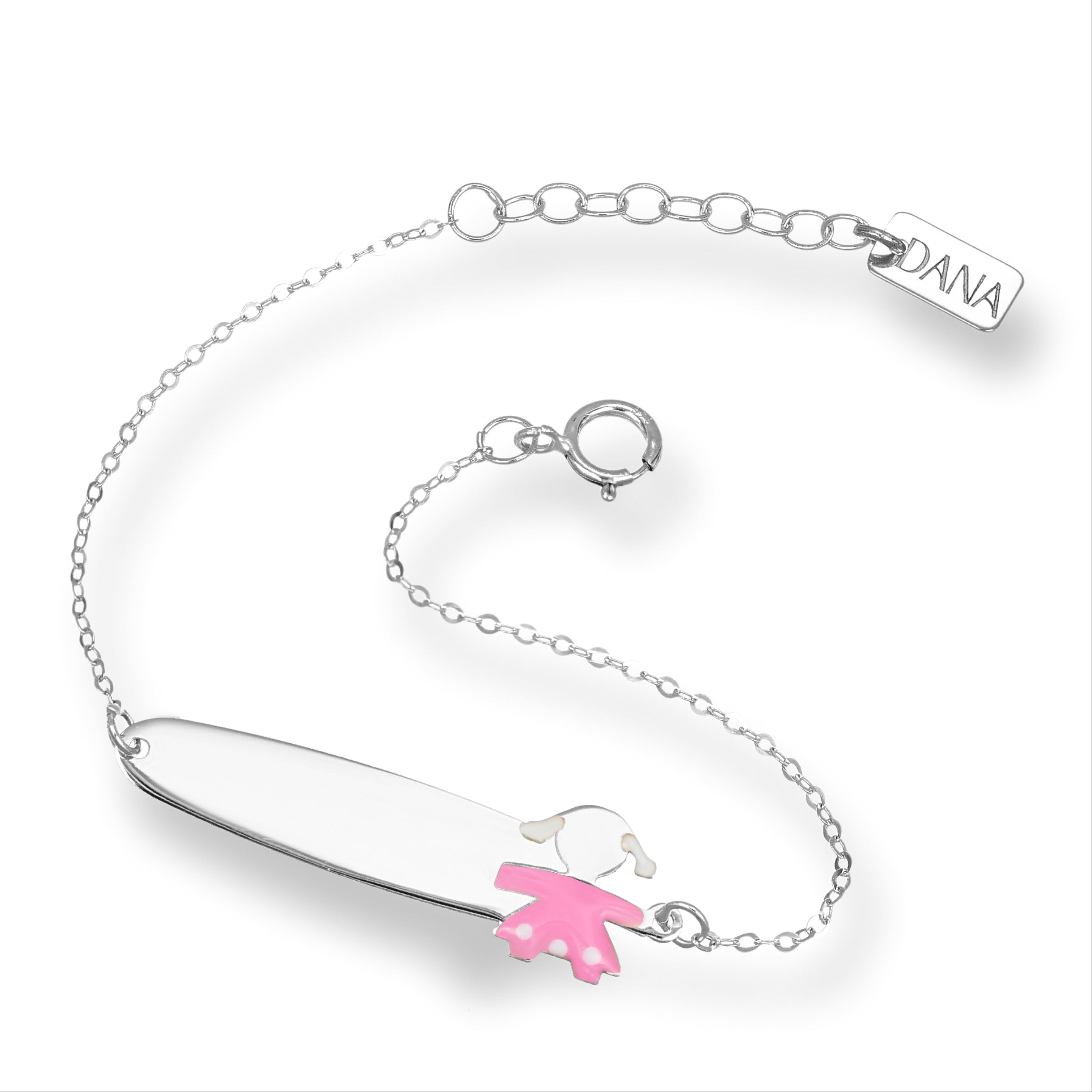 Bracelet bébé avec plaque et silhouette de bébé