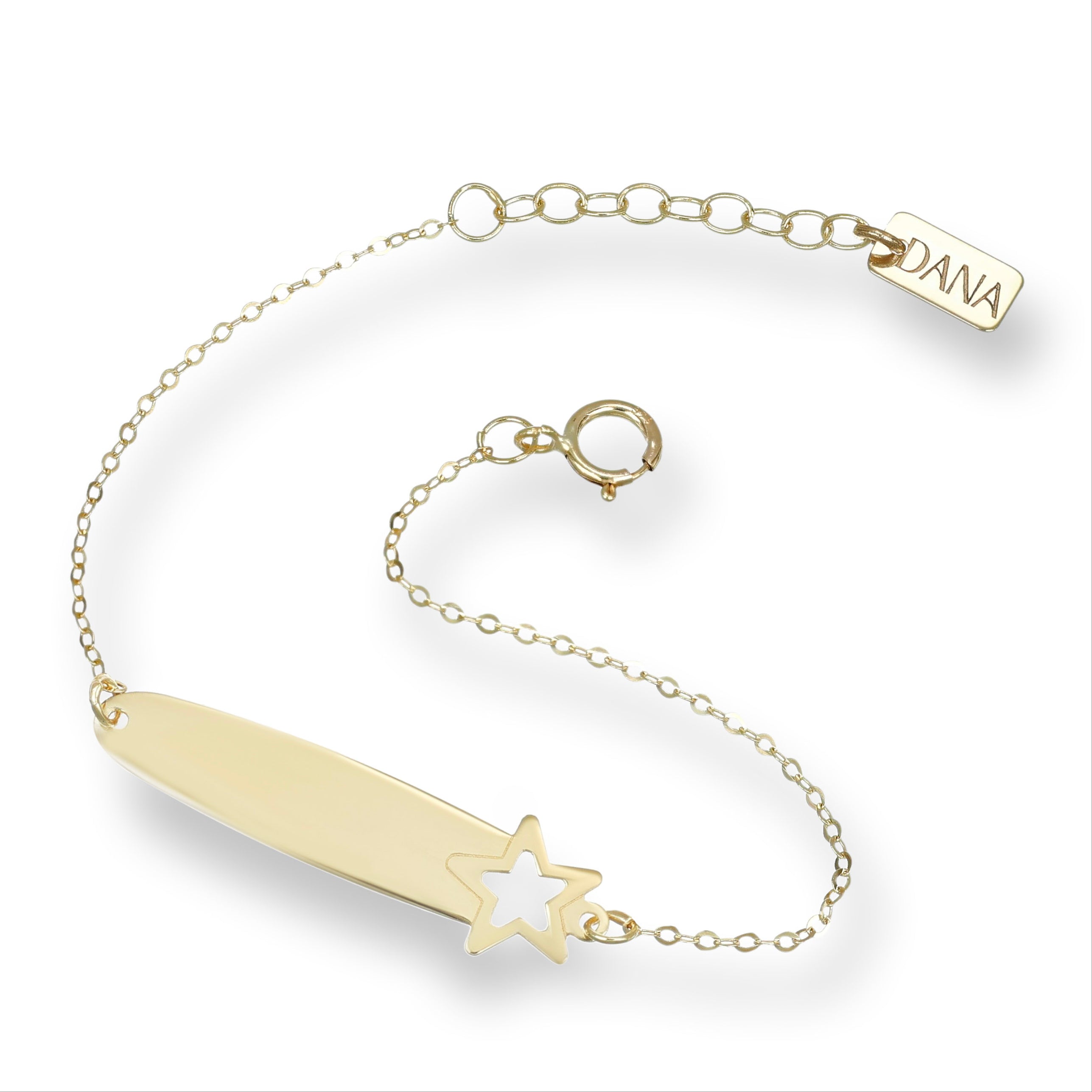 Bracciale Baby con targa e stella