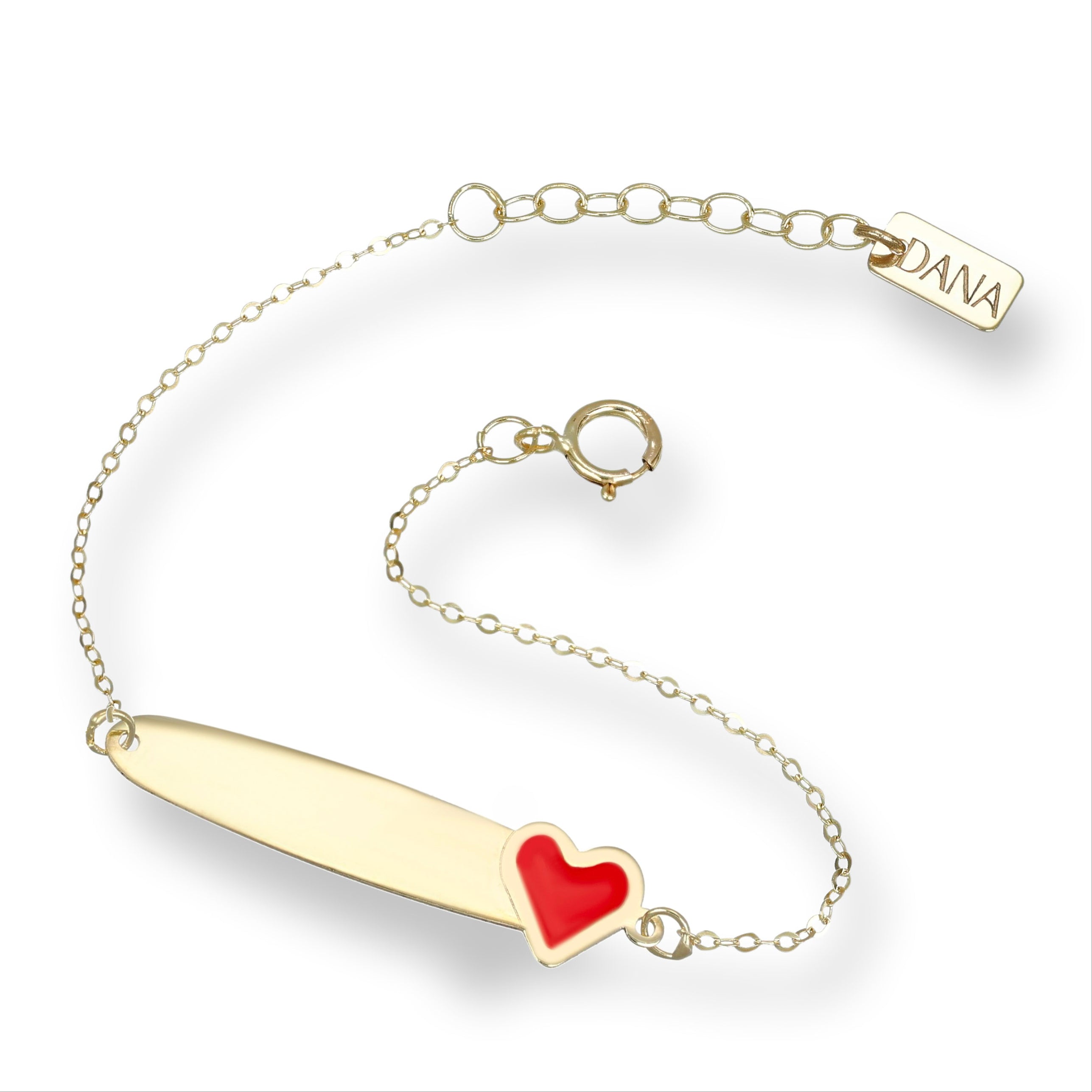 Bracciale Baby con targa e cuore