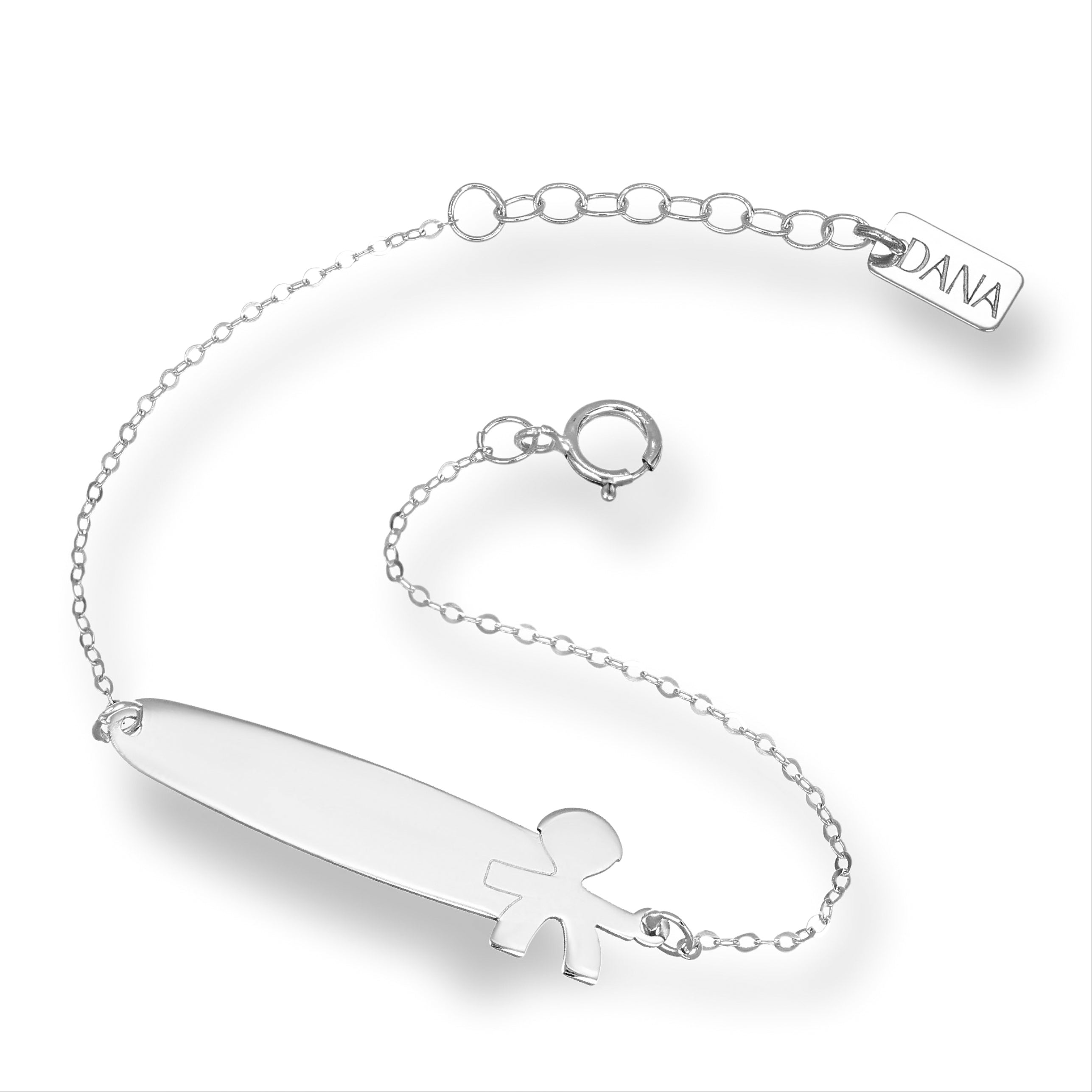Bracelet bébé avec plaque et silhouette de bébé