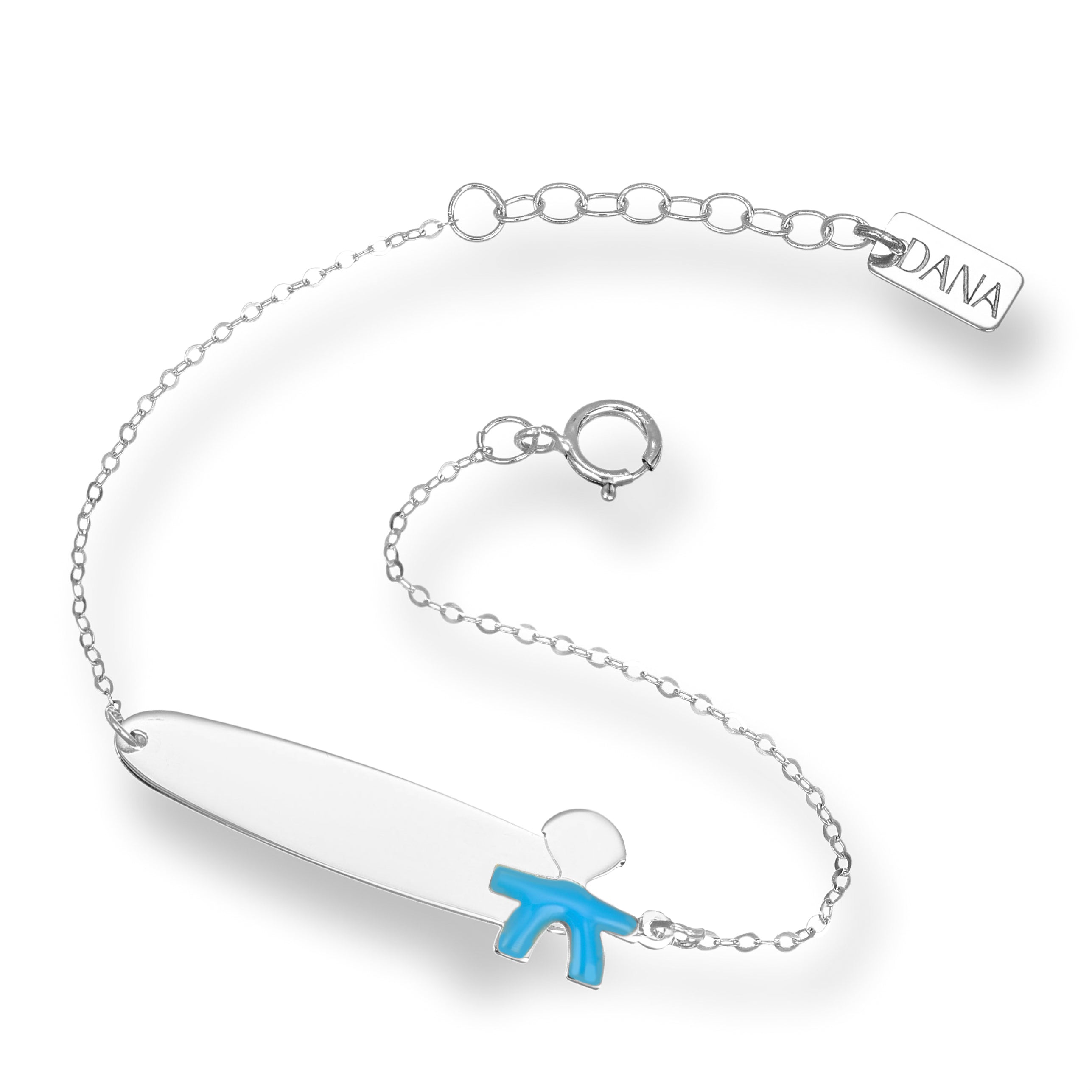 Bracelet bébé avec plaque et silhouette de bébé