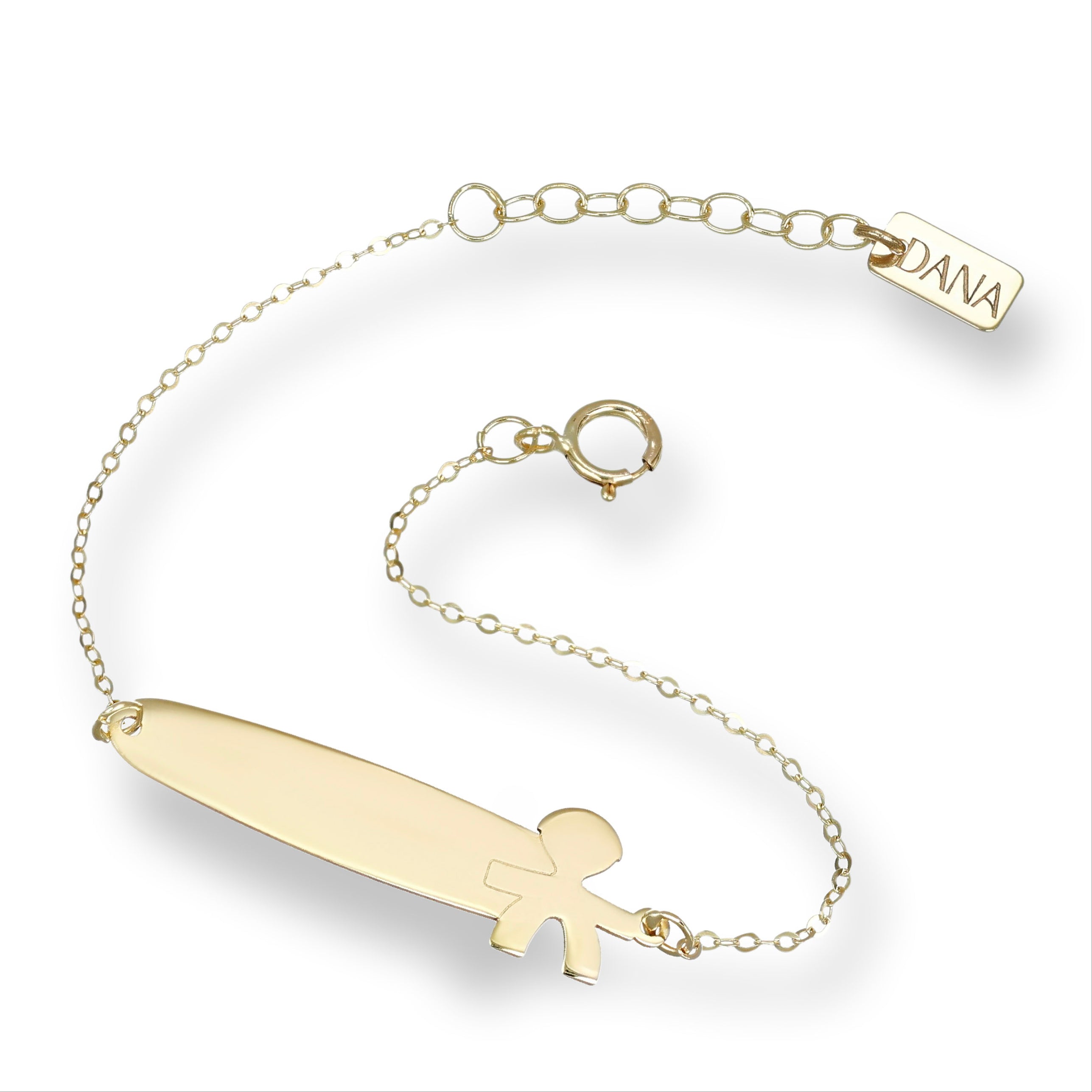 Bracciale Baby con targa e bebè maschio