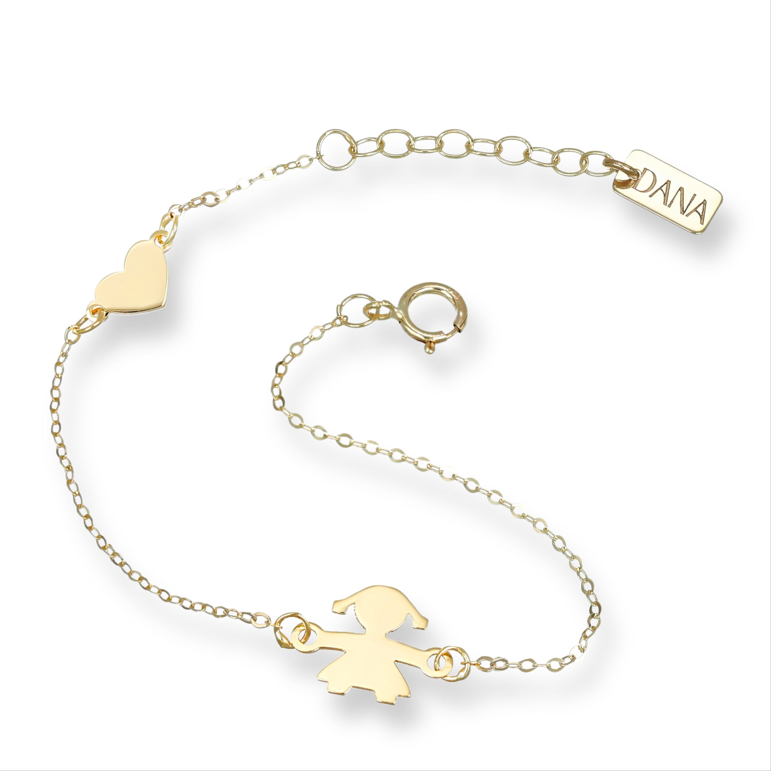 Bracciale Baby con Bebè femmina e cuore