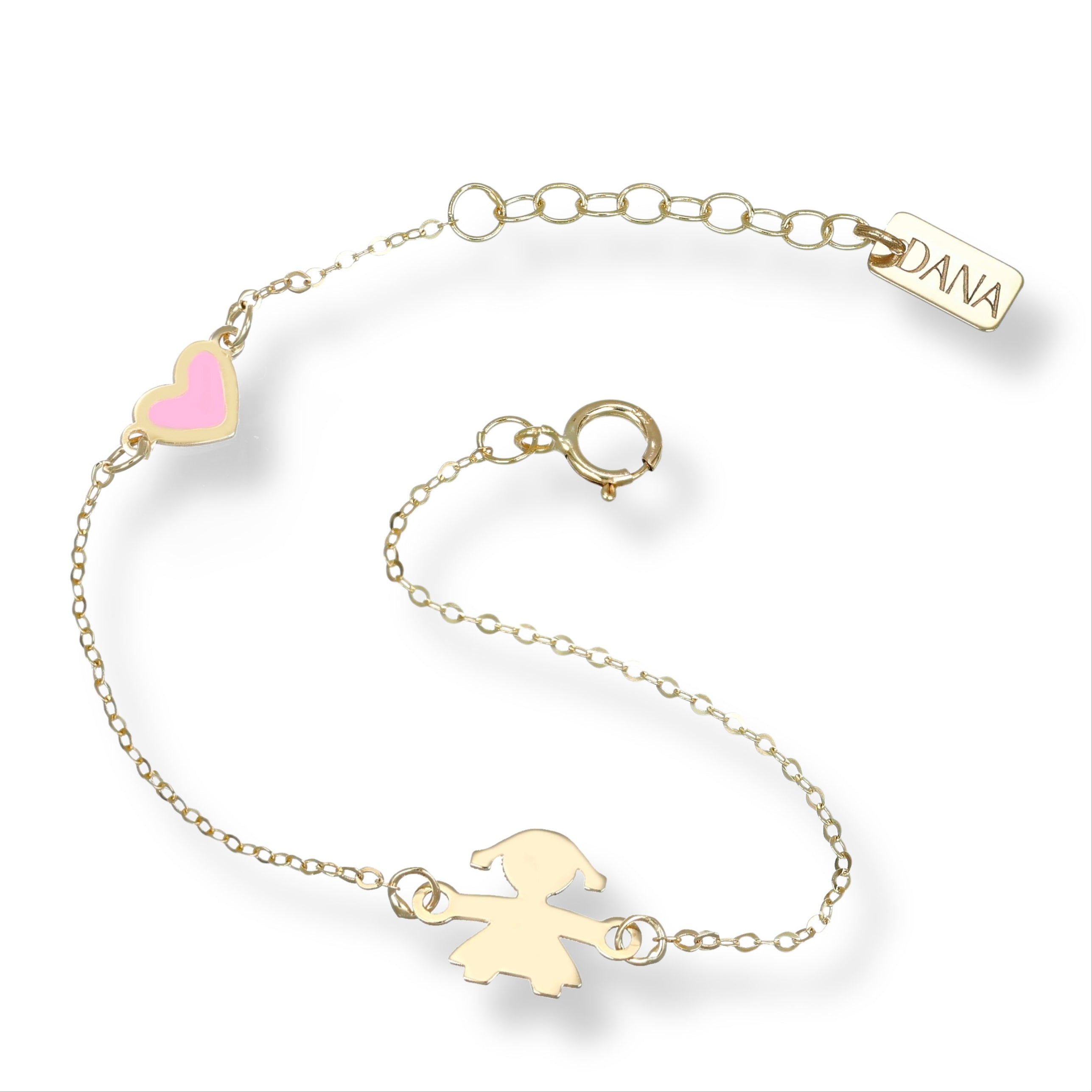 Bracciale Baby con Bebè femmina e cuore