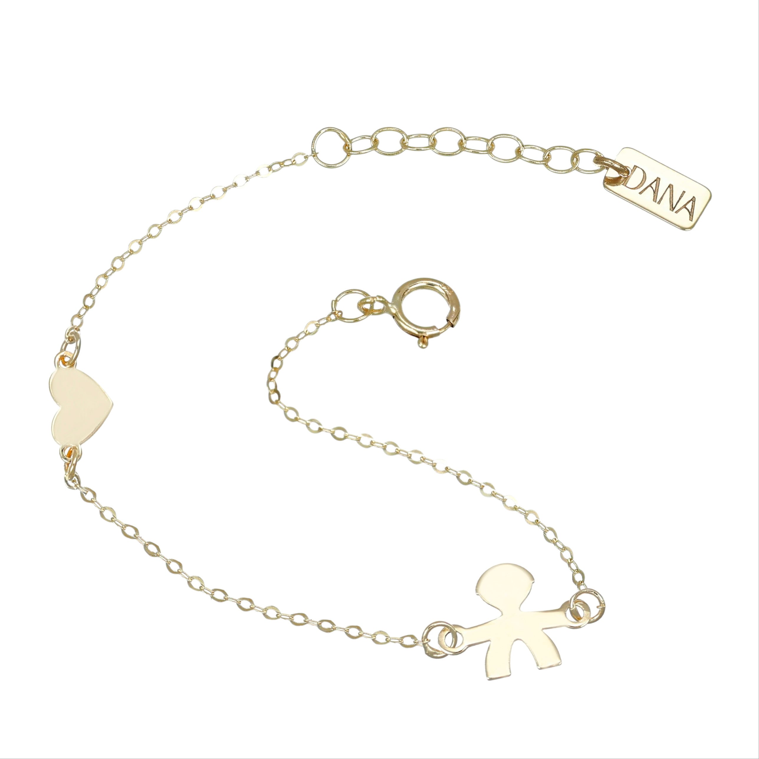 Bracciale Baby con bebè maschio e cuore