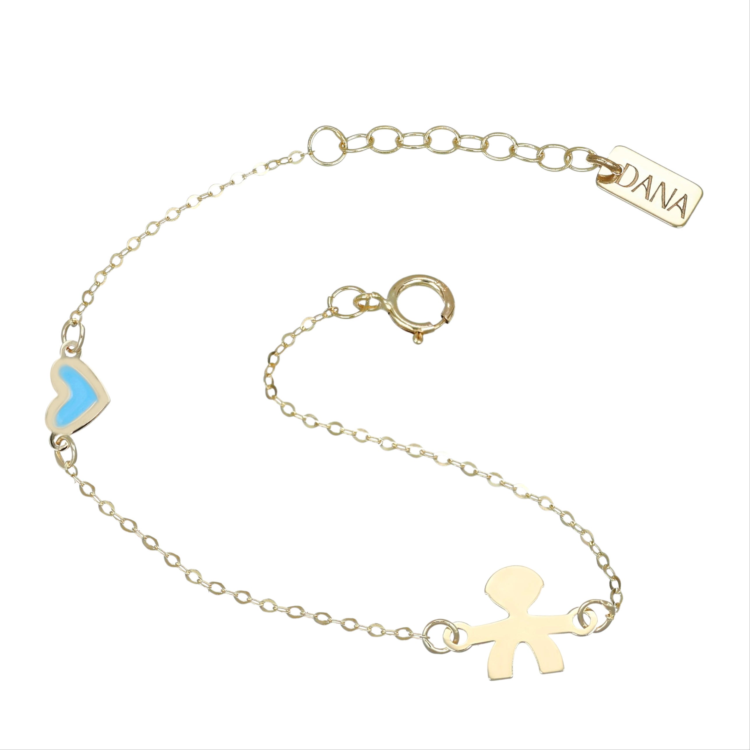 Bracciale Baby con bebè maschio e cuore