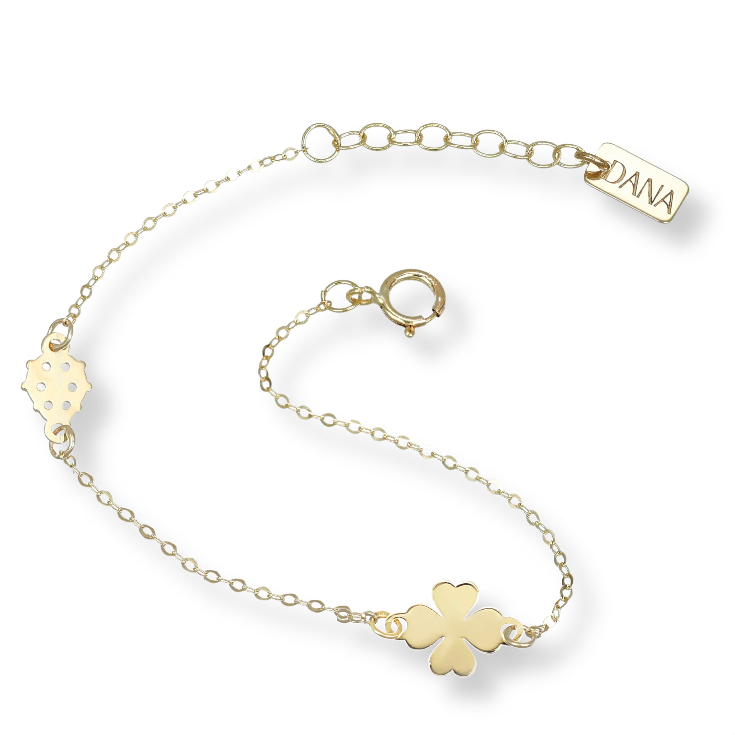 Bracciale Baby con quadrifoglio e coccinella
