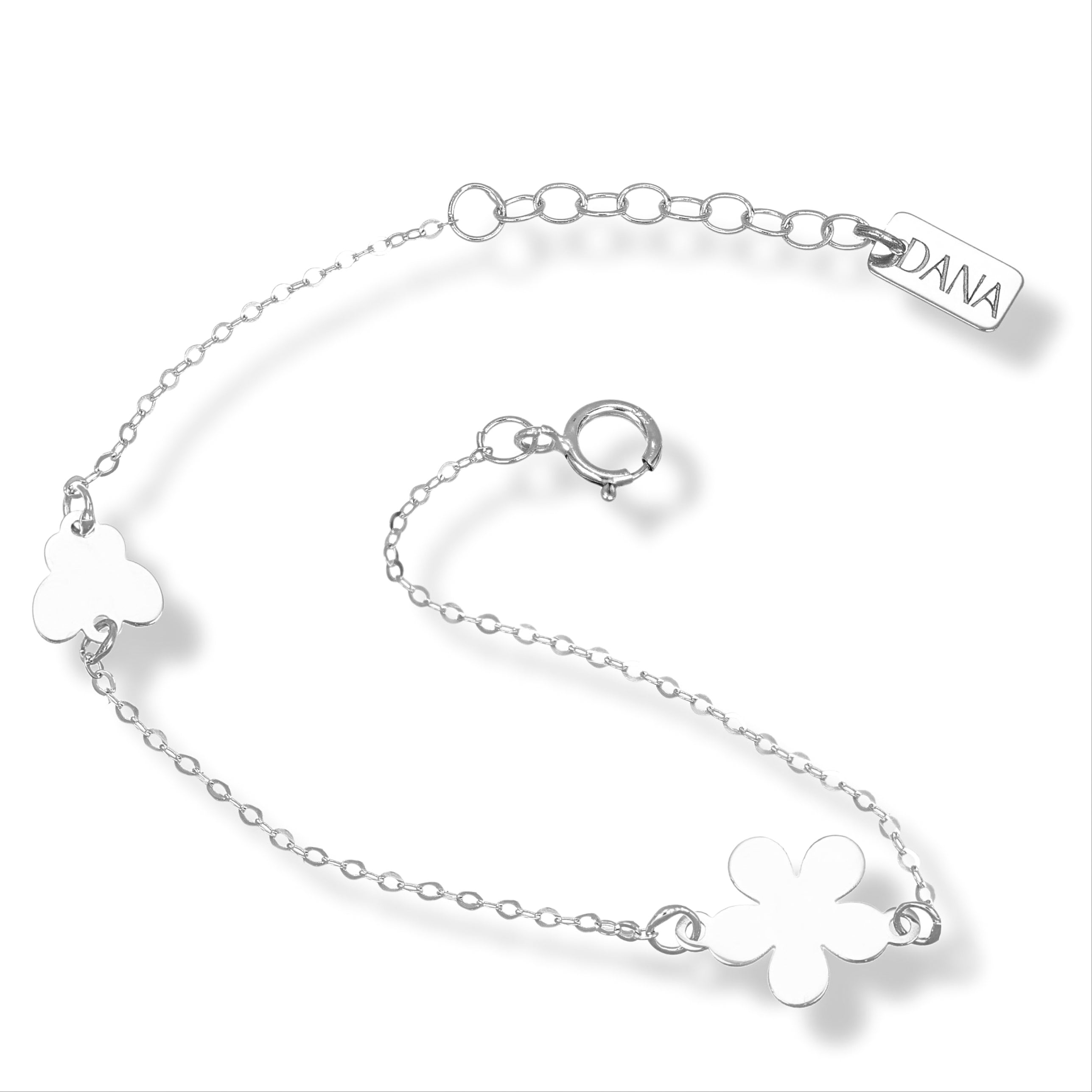 Bracciale Baby con fiore e farfalla
