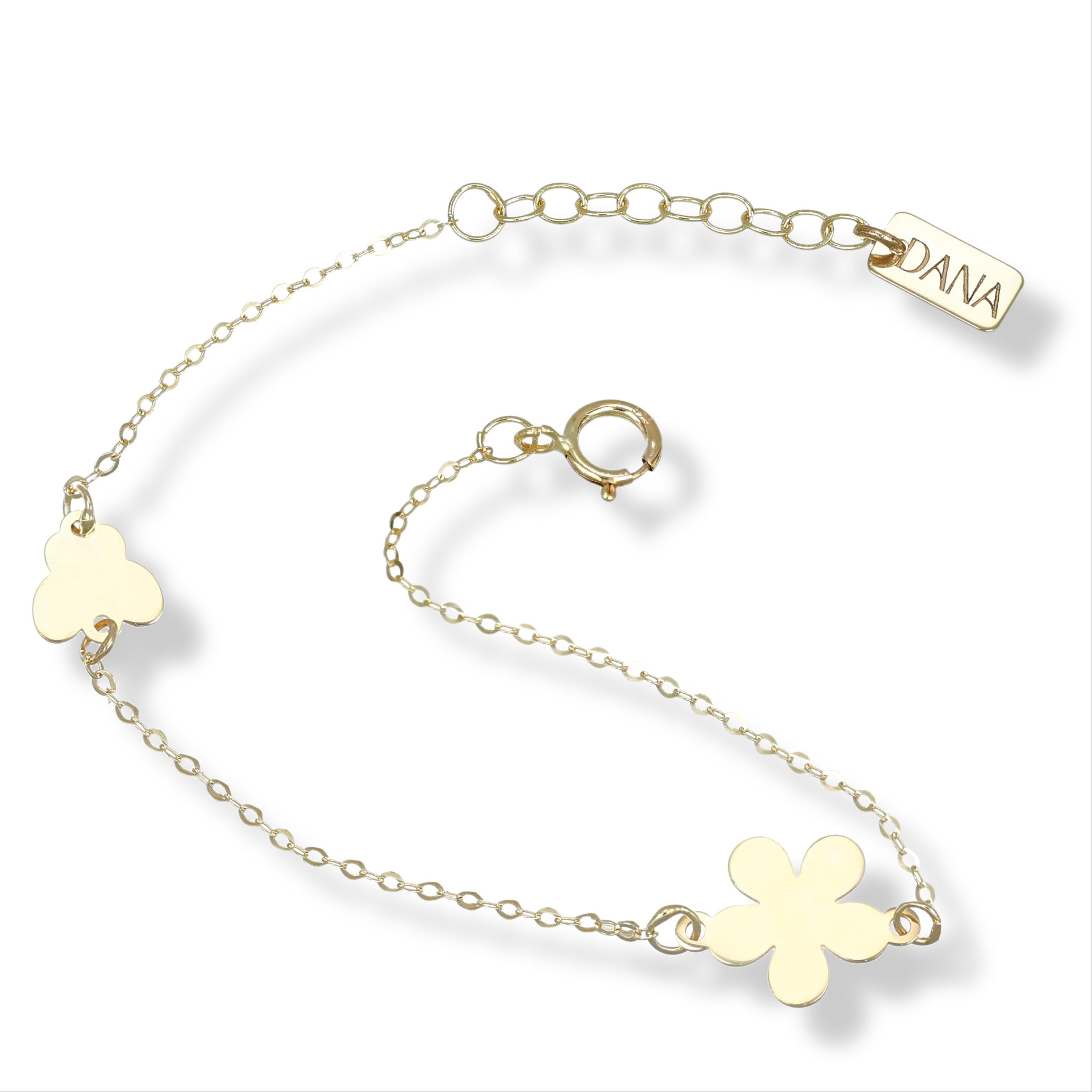 Bracciale Baby con fiore e farfalla