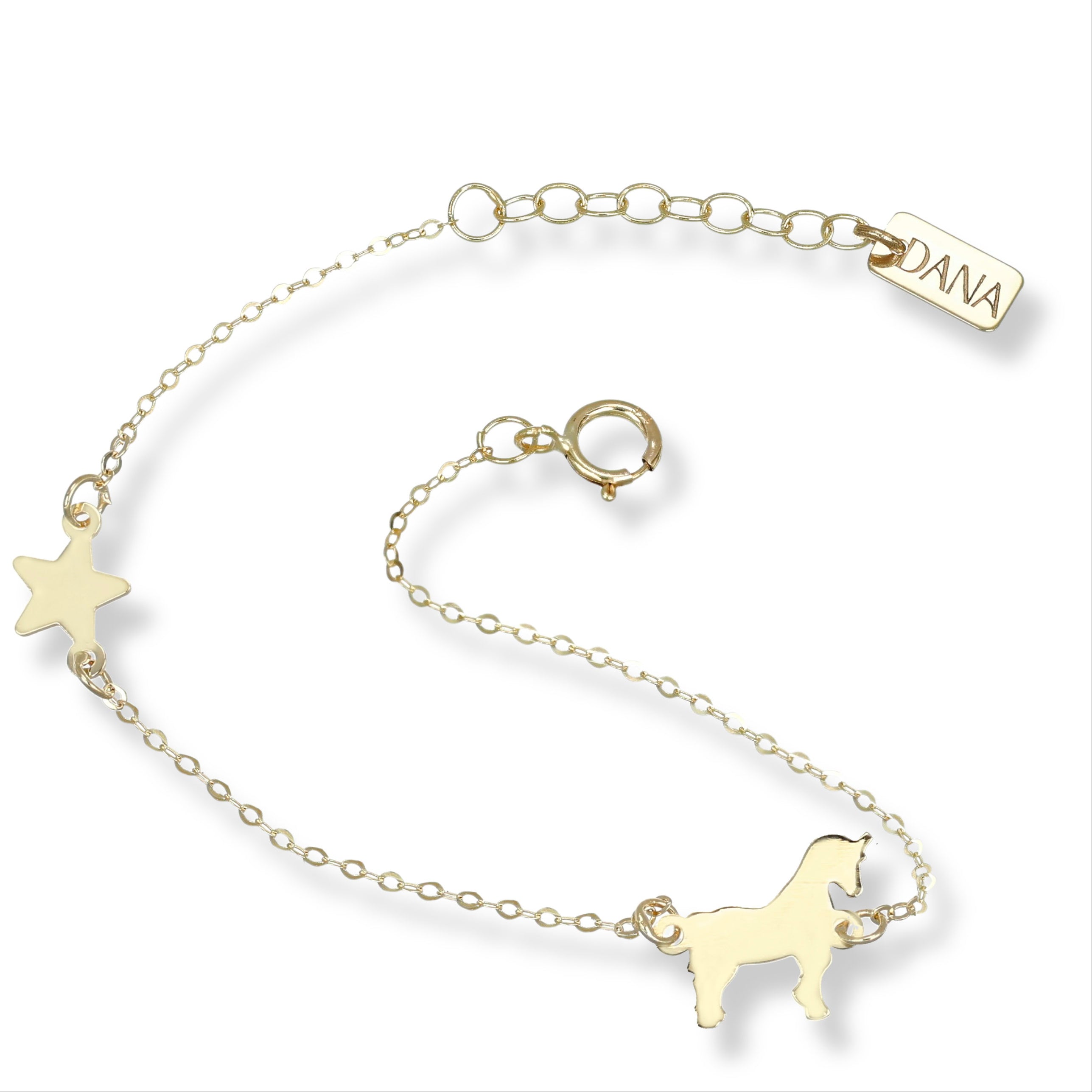 Bracciale Baby con unicorno e stella