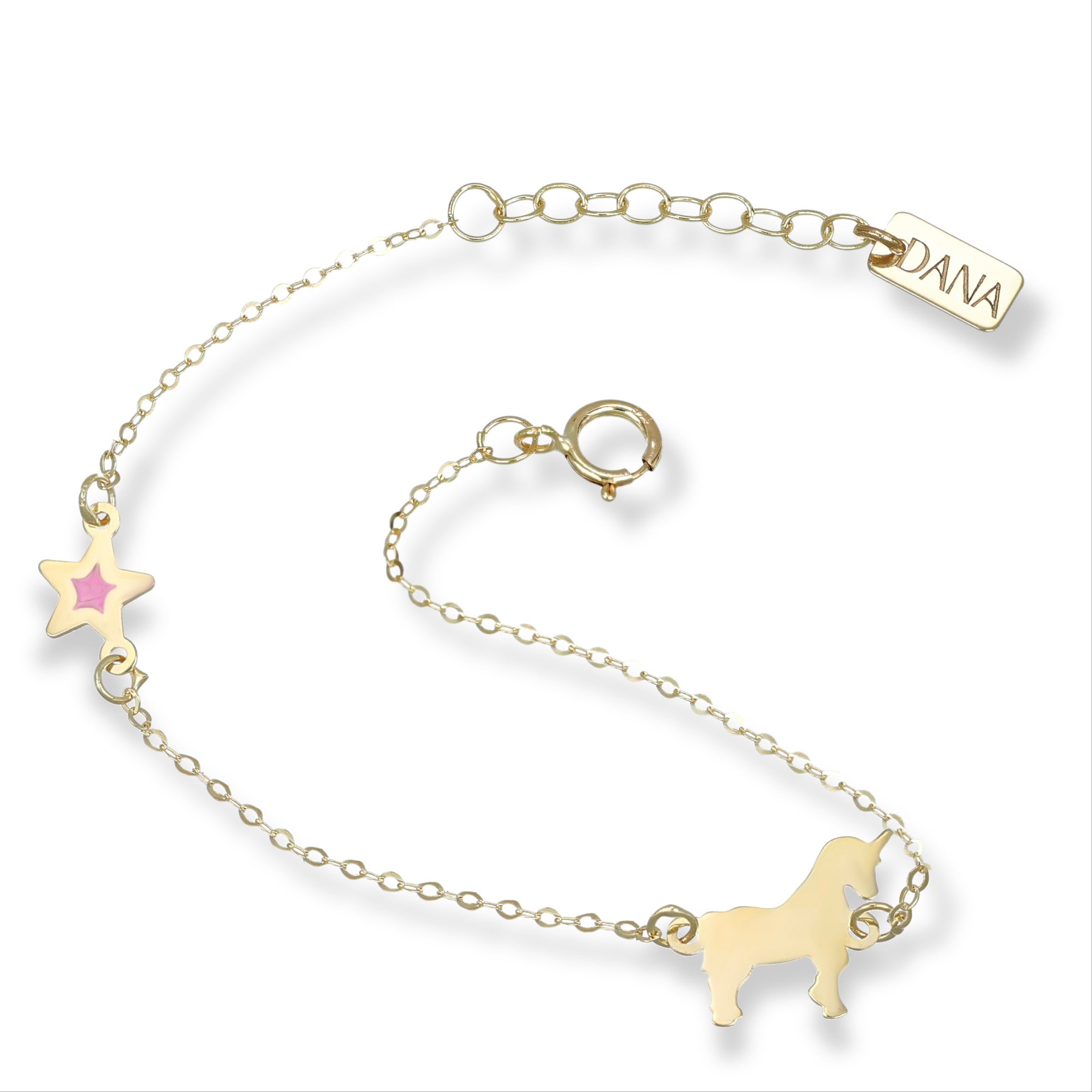 Bracciale Baby con unicorno e stella