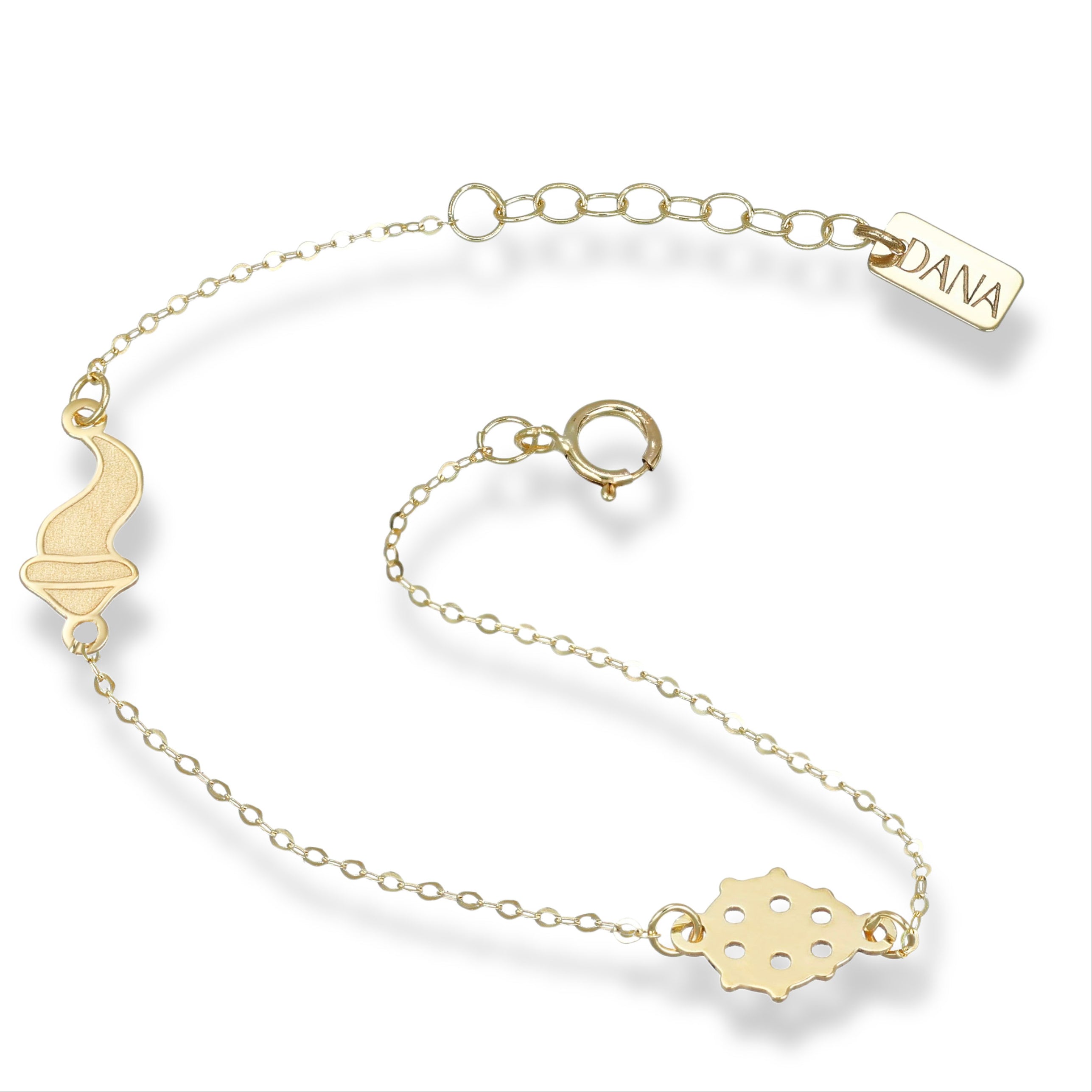 Bracciale Baby con corno napoletano e coccinella