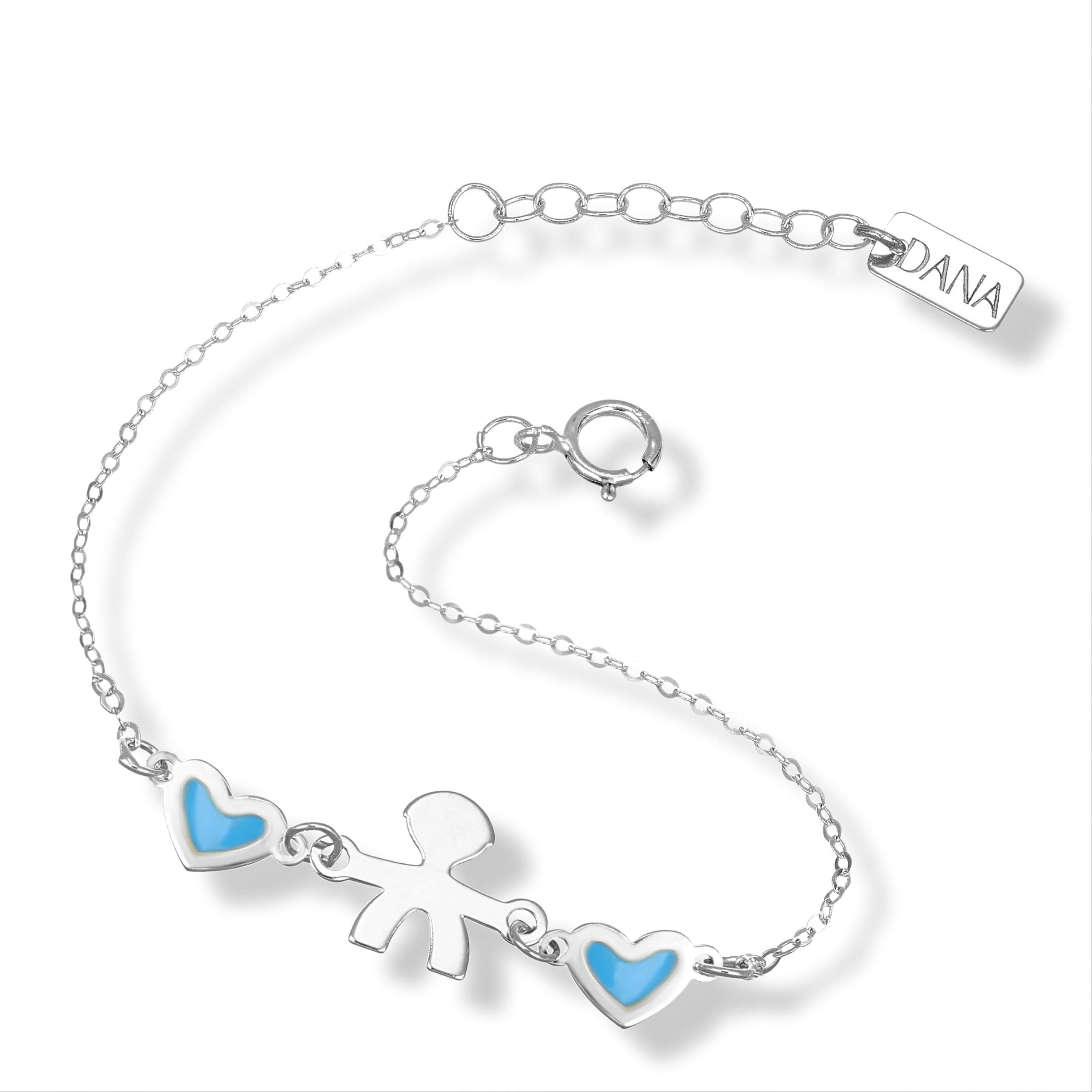 Bracciale Baby con sagoma bimbo e cuori