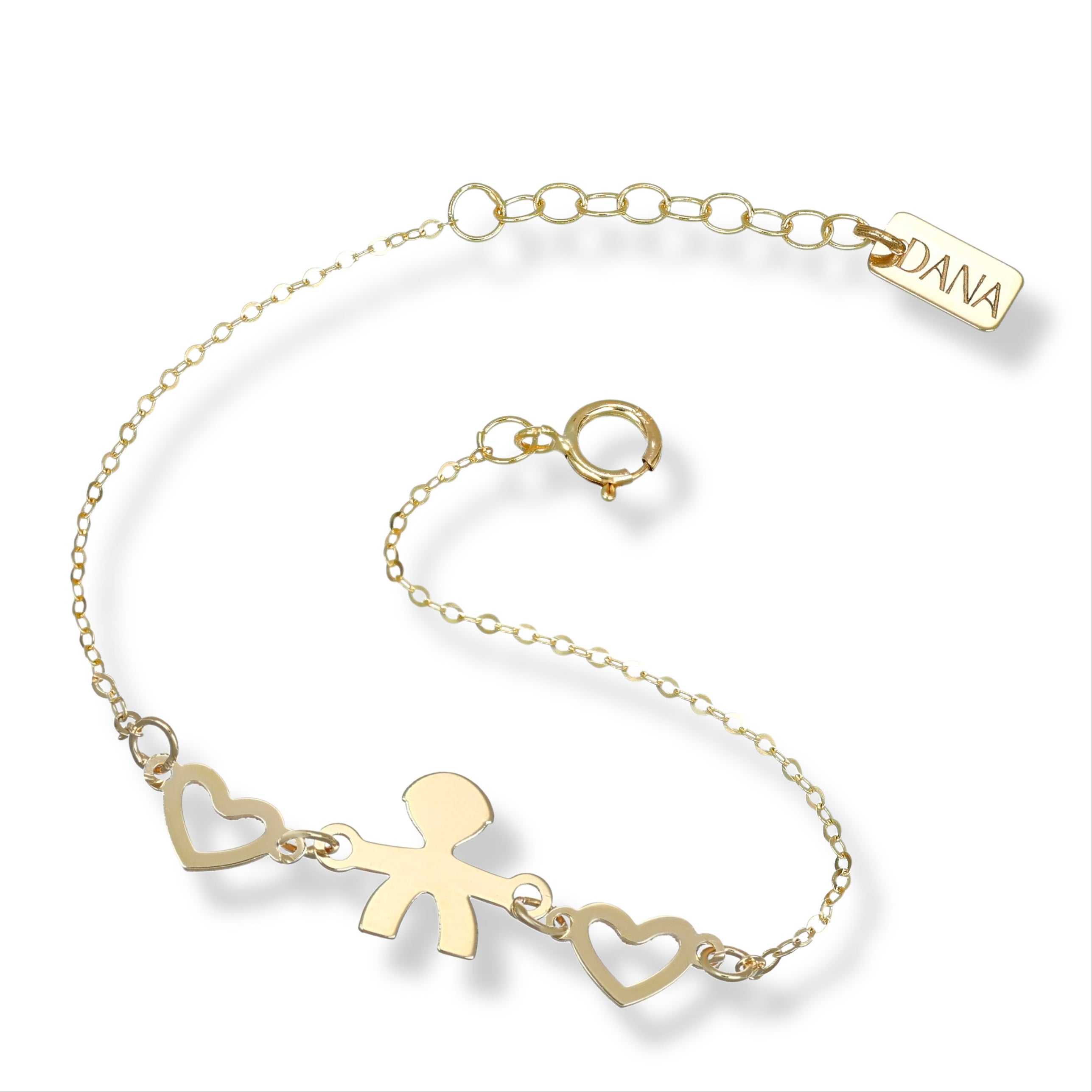 Bracciale Baby con bebè maschio e cuori