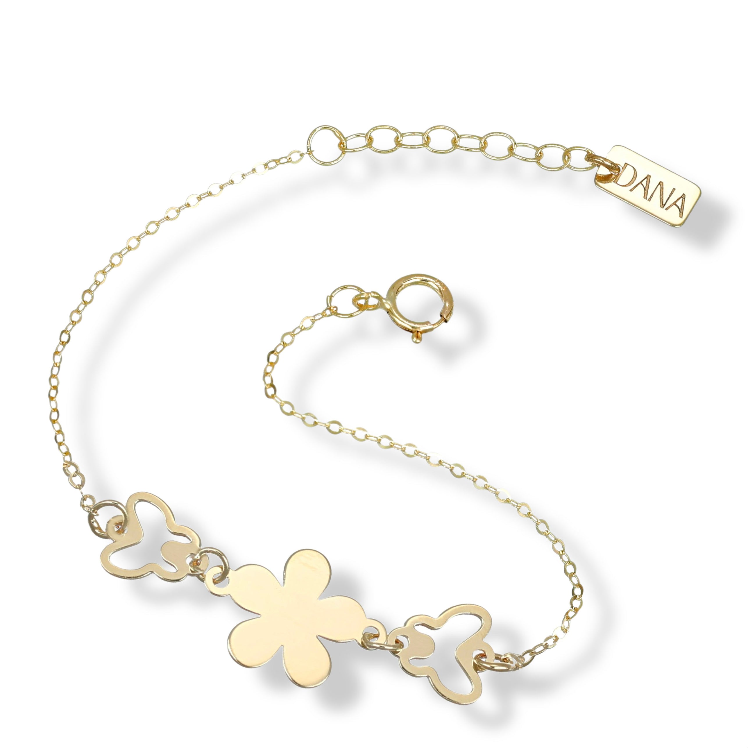Bracciale Baby con fiore e farfalle