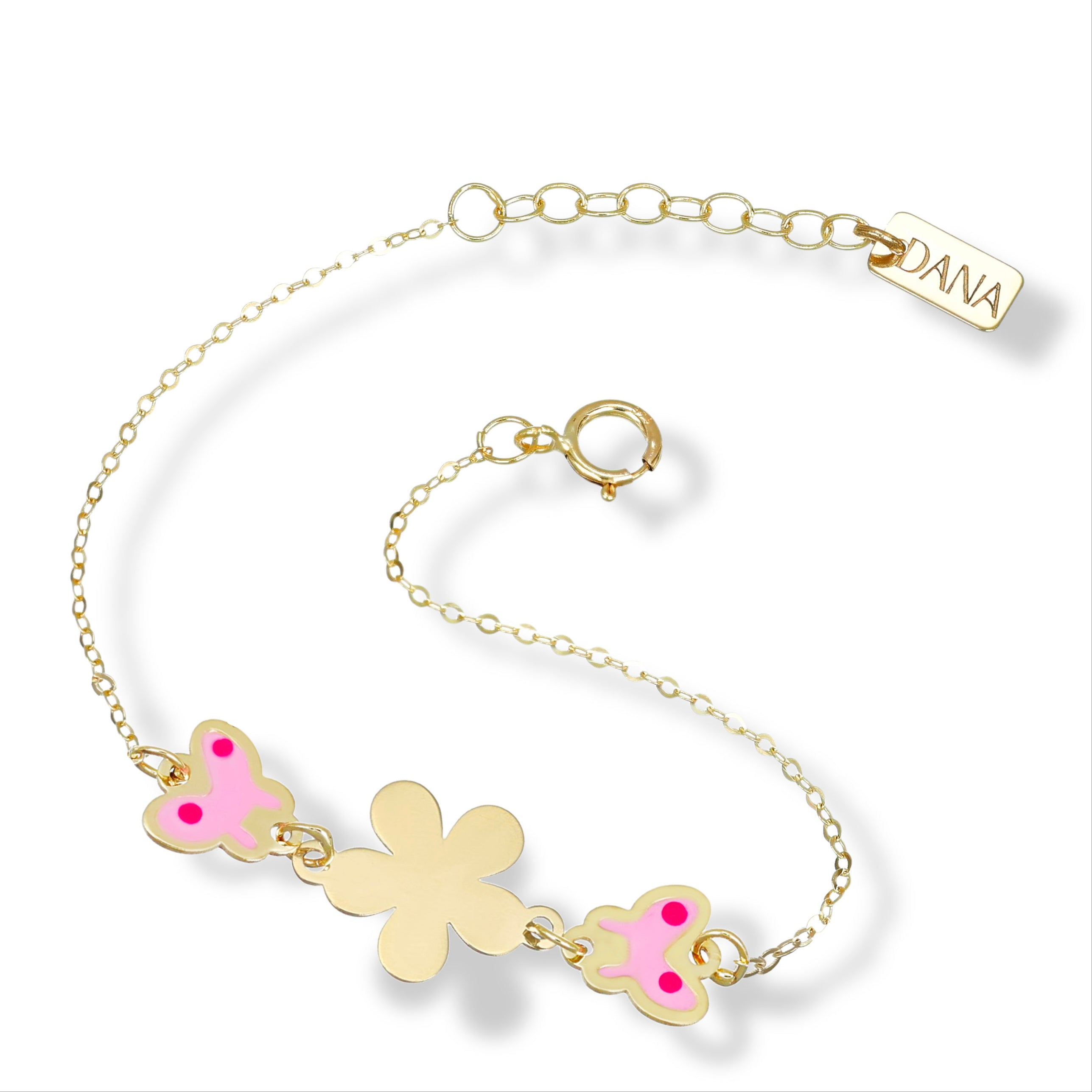 Bracciale Baby con fiore e farfalle