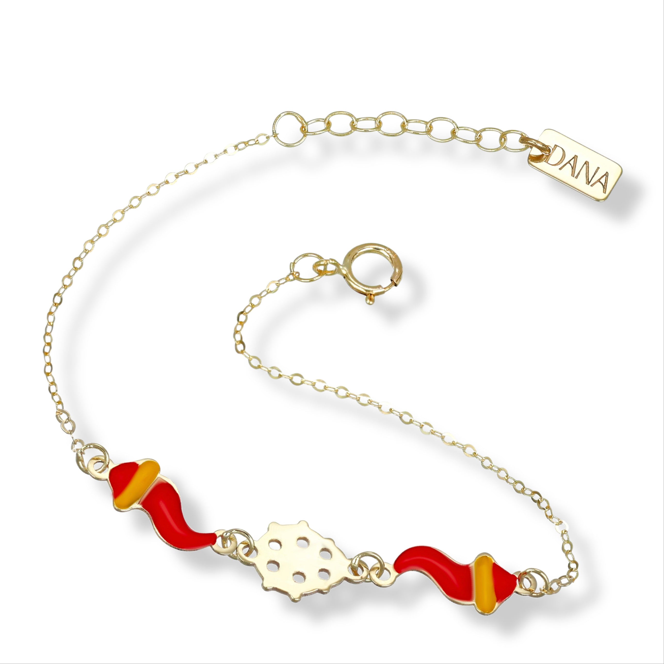 Bracciale Baby con coccinella e corni napoletani