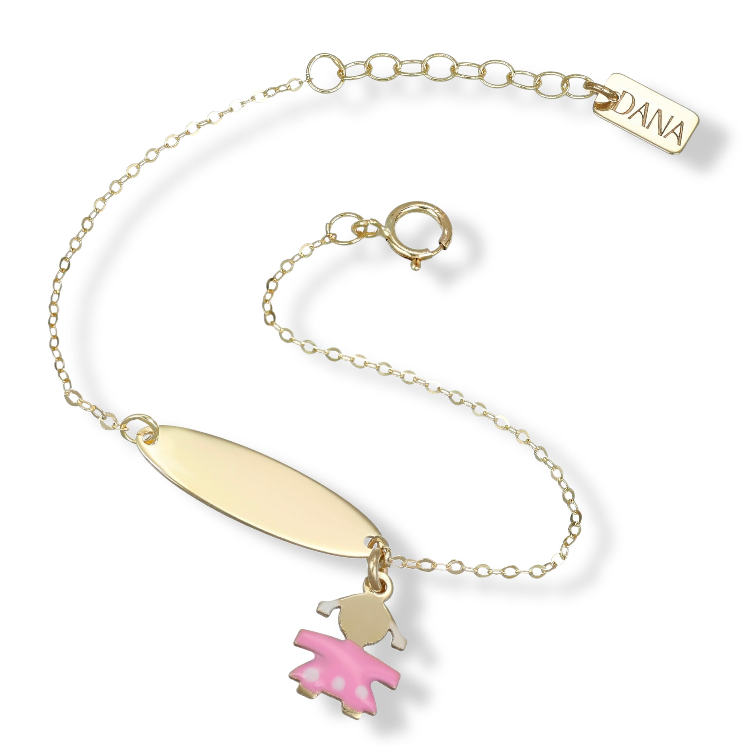 Bracciale Baby con targa e bebè femmina pendente