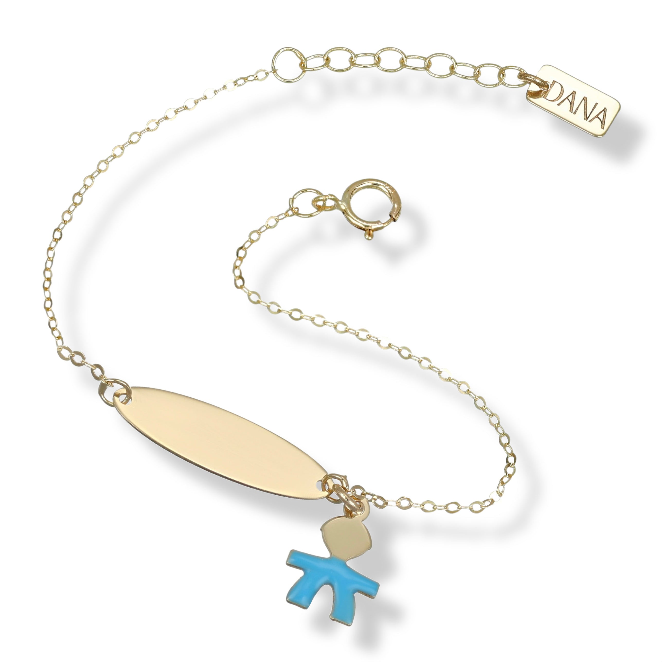 Bracciale Baby con targa e bebè maschio pendente