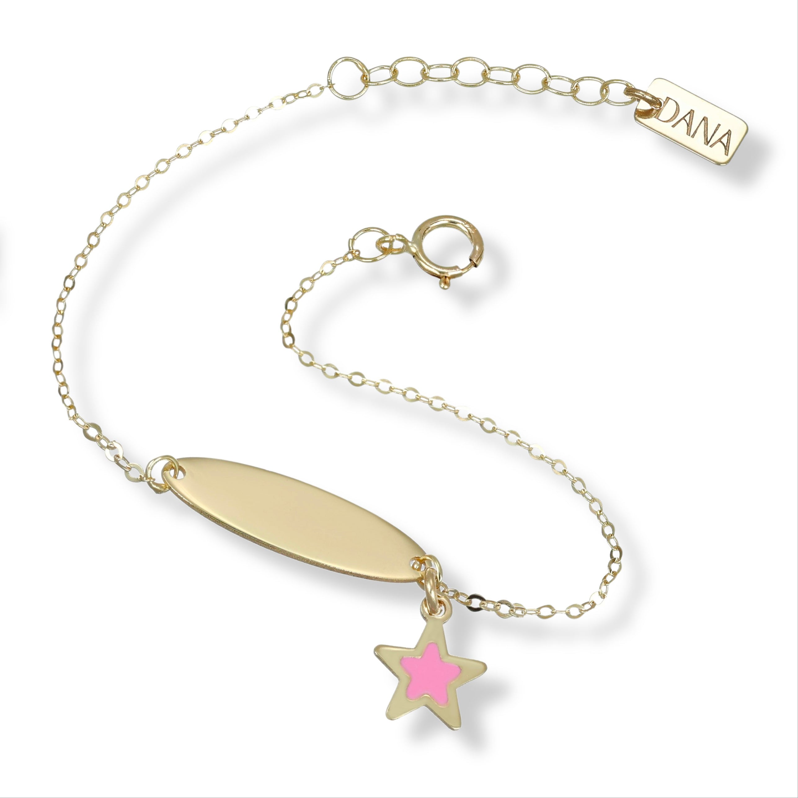 Bracciale Baby con targa e stella pendente