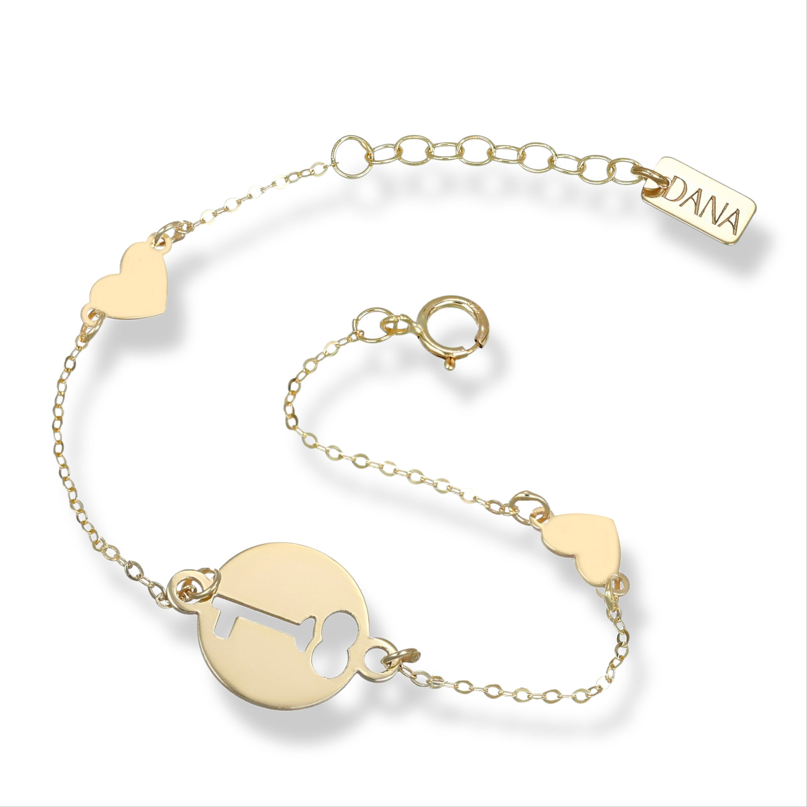 Bracciale Baby con chiave e cuori