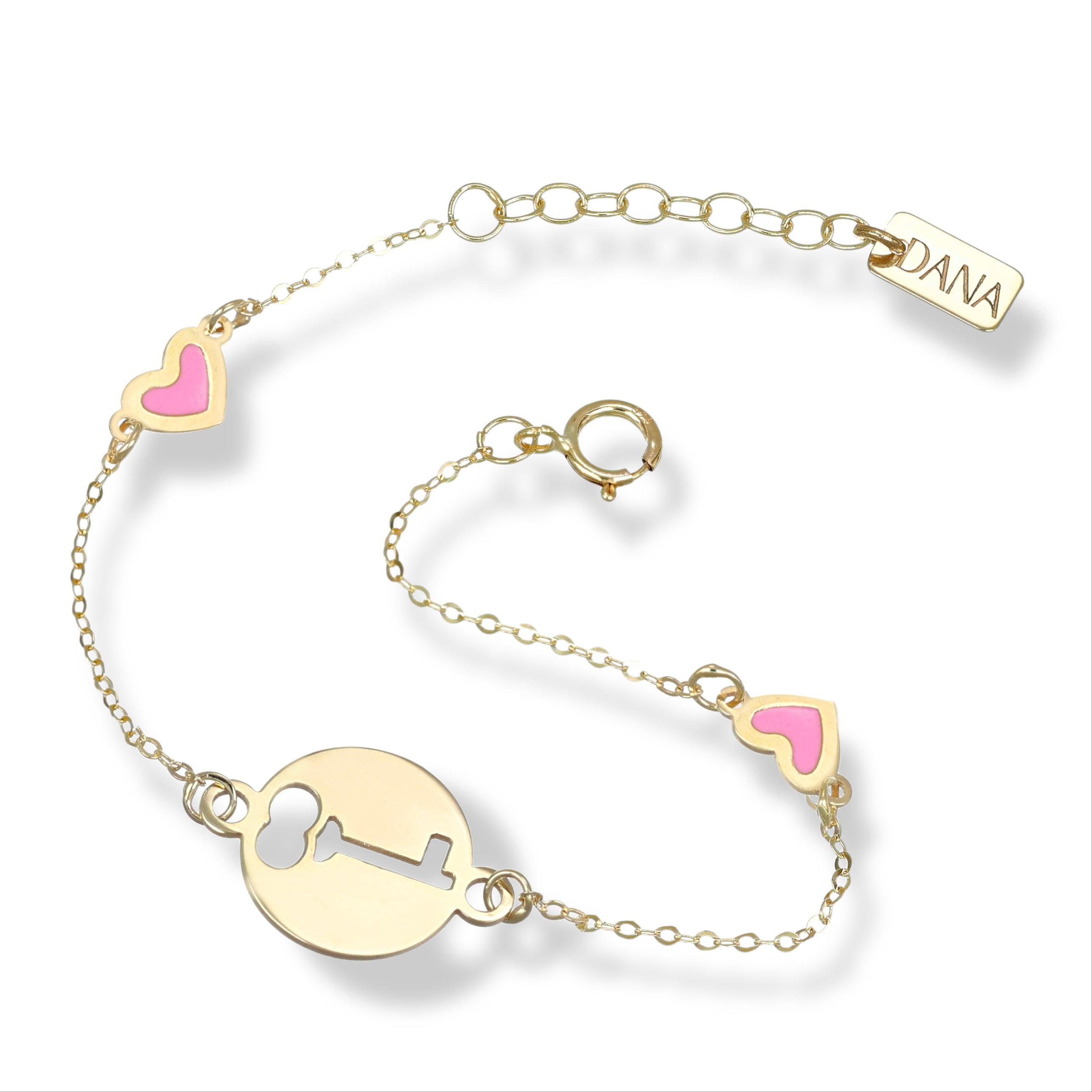 Bracciale Baby con chiave e cuori