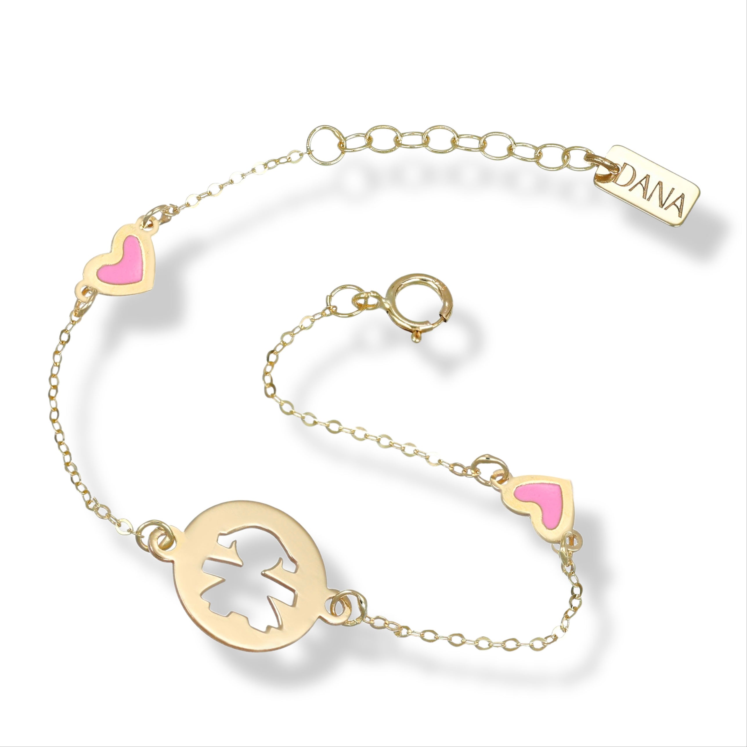 Bracciale Baby con bebè femmina e cuori